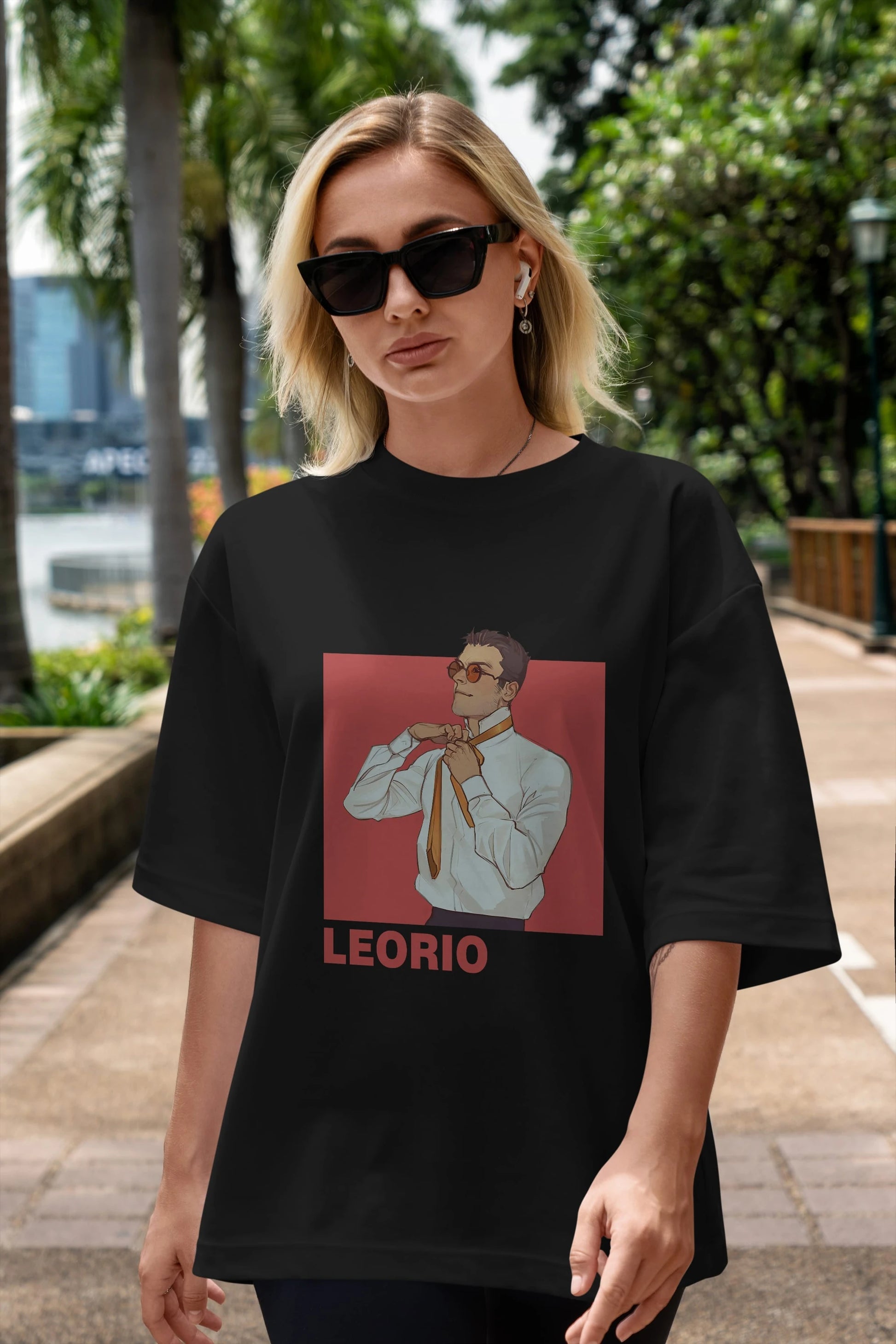Leorio Paladiknight 5 Anime Ön Baskılı Oversize t-shirt %100 pamuk Erkek Kadın Unisex