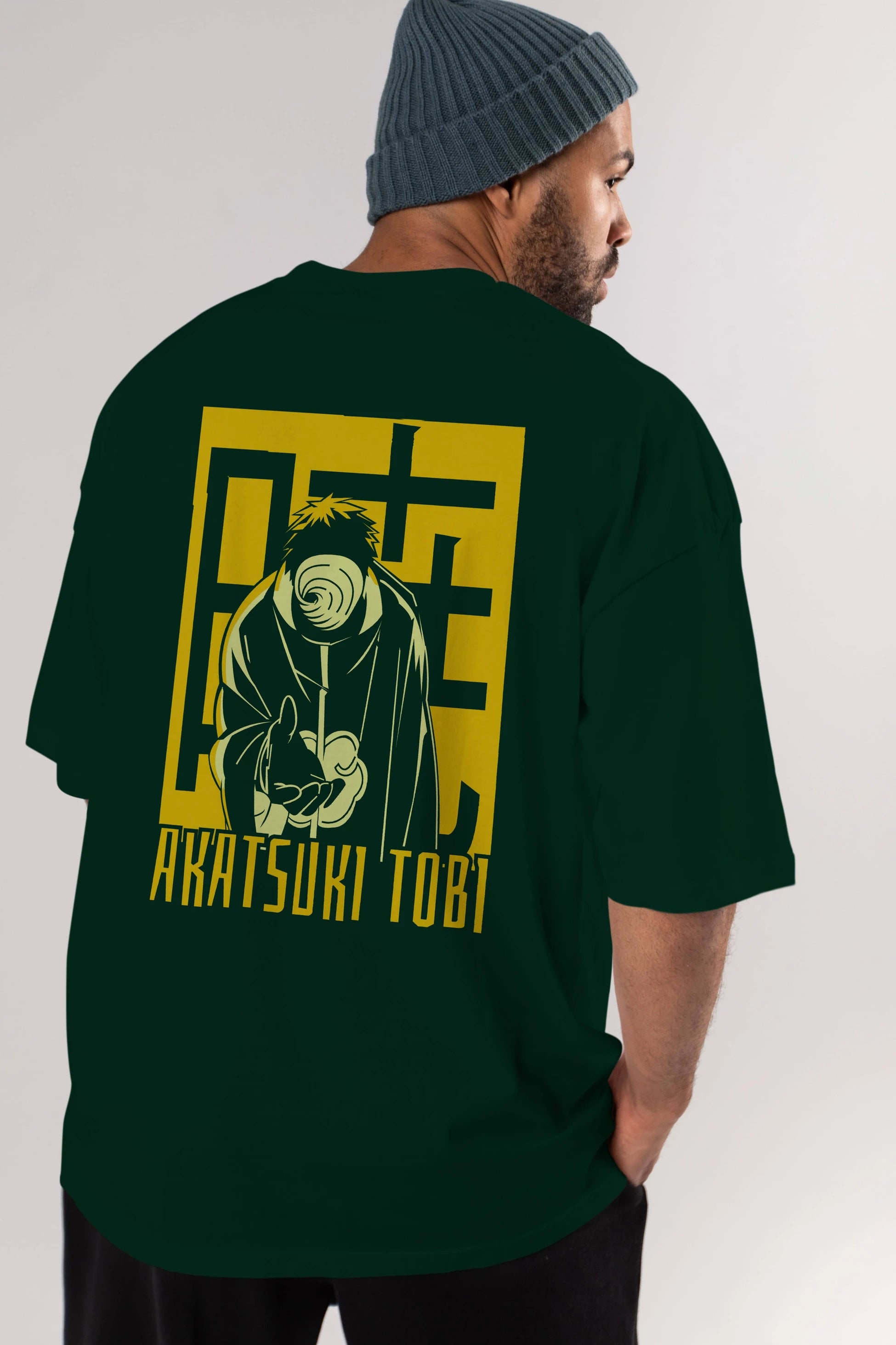 AKATSUKI OBITO NARUTO Anime Arka Baskılı Oversize t-shirt Erkek Kadın Unisex
