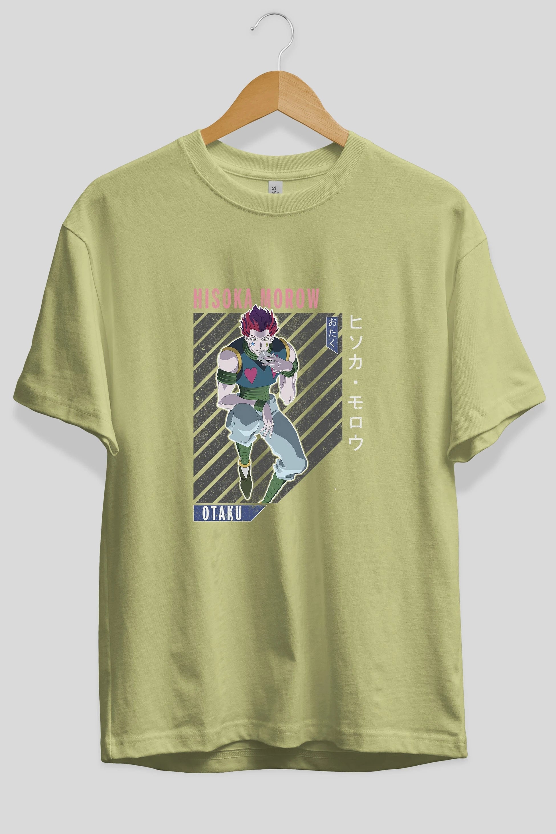 Hisoka Morow 2 2 Anime Ön Baskılı Oversize t-shirt %100 pamuk Erkek Kadın Unisex