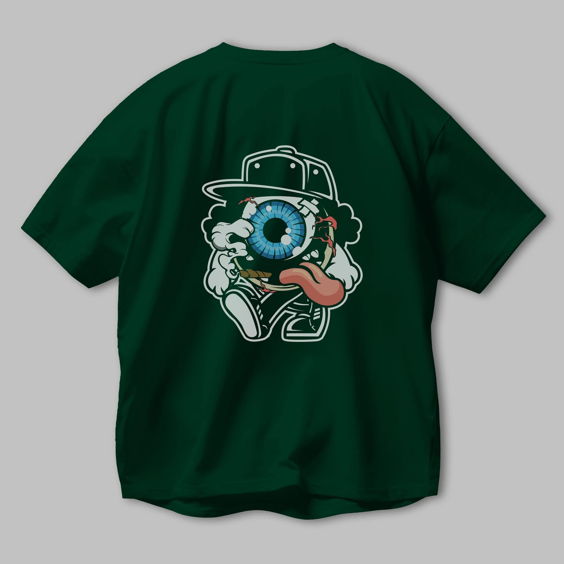 Eyeball Arka Baskılı Oversize t-shirt Erkek Kadın Unisex %100 Pamuk tişort