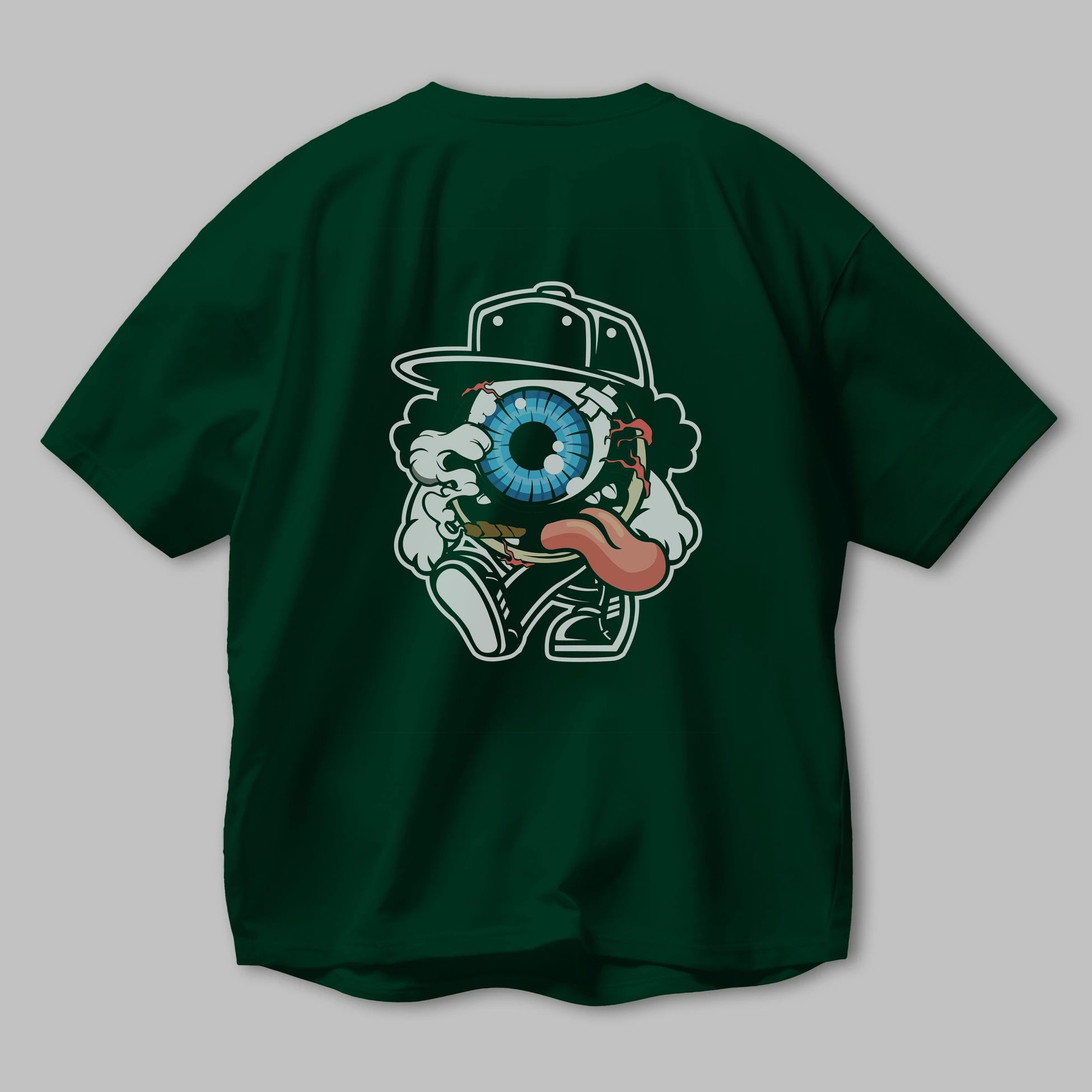 Eyeball Arka Baskılı Oversize t-shirt Erkek Kadın Unisex %100 Pamuk tişort