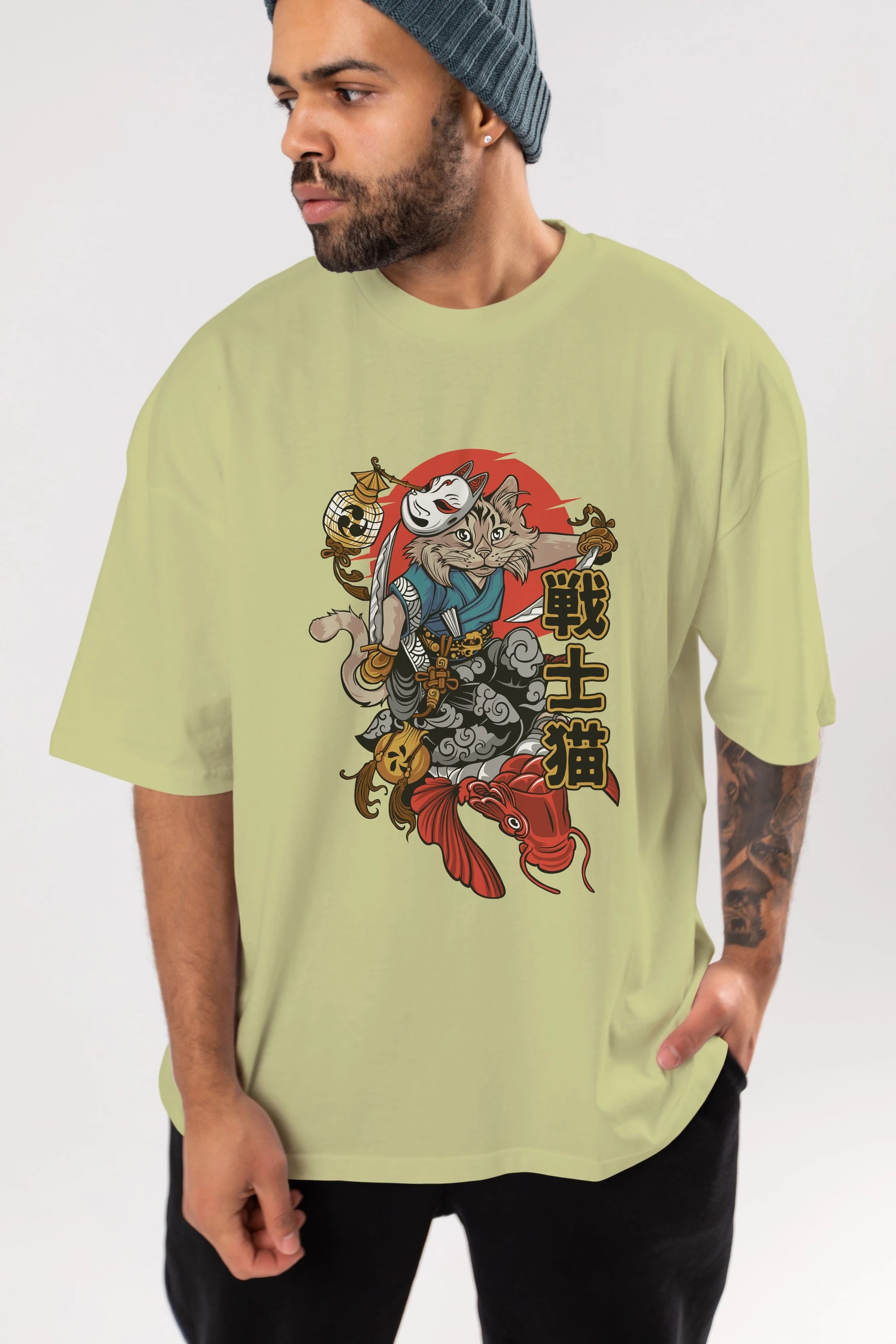 TRIBAL (2) Anime Ön Baskılı Oversize t-shirt %100 pamuk Erkek Kadın Unisex