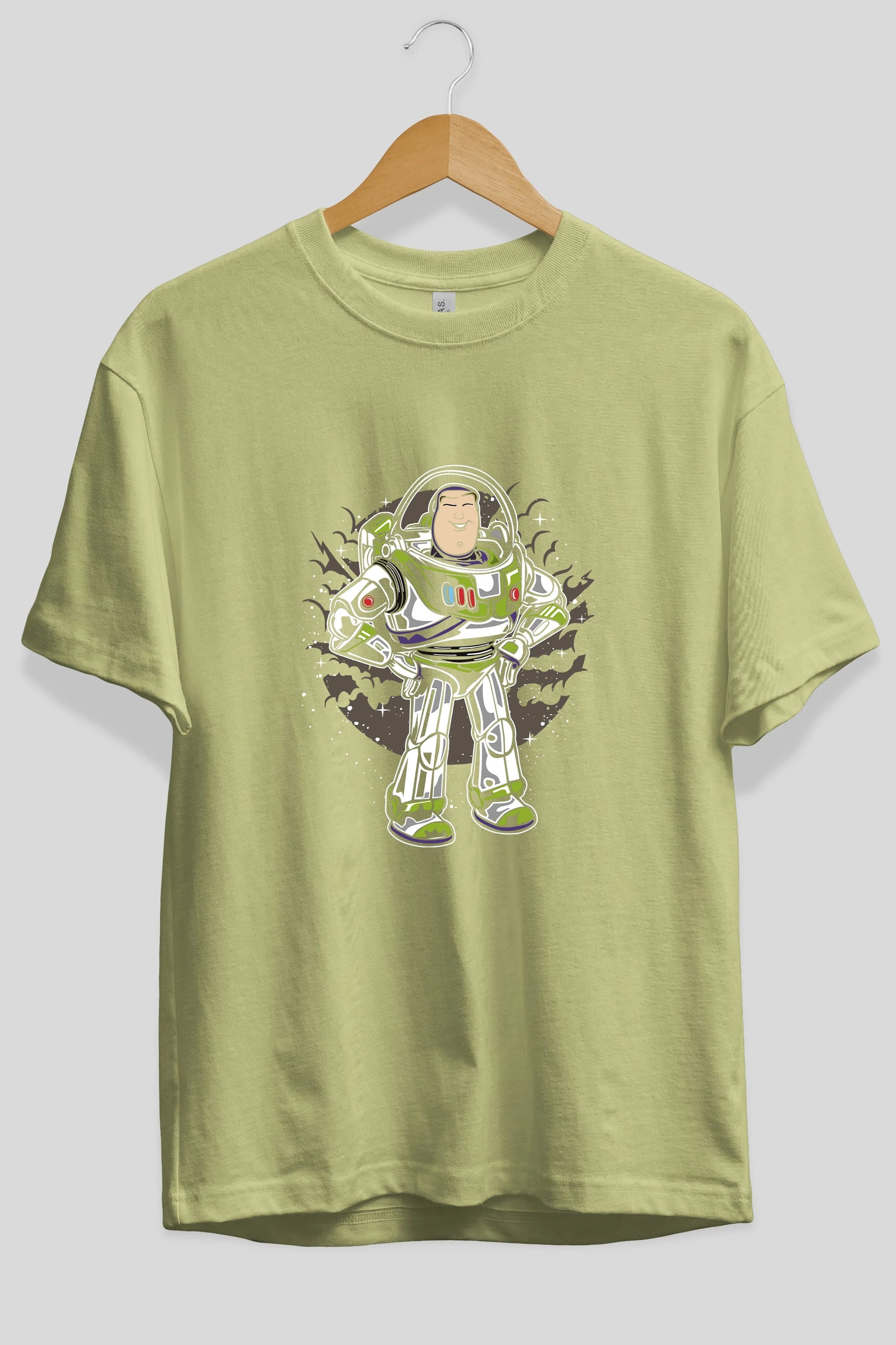 Buzz Ön Baskılı Oversize t-shirt Erkek Kadın Unisex %100 Pamuk tişort