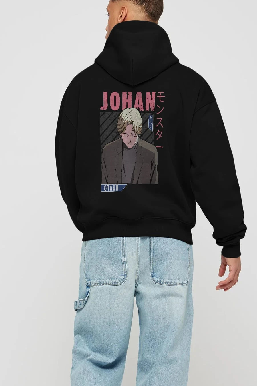 Johan Liebert MONSTER Anime Arka Baskılı Hoodie Oversize Kapüşonlu Sweatshirt Erkek Kadın Unisex