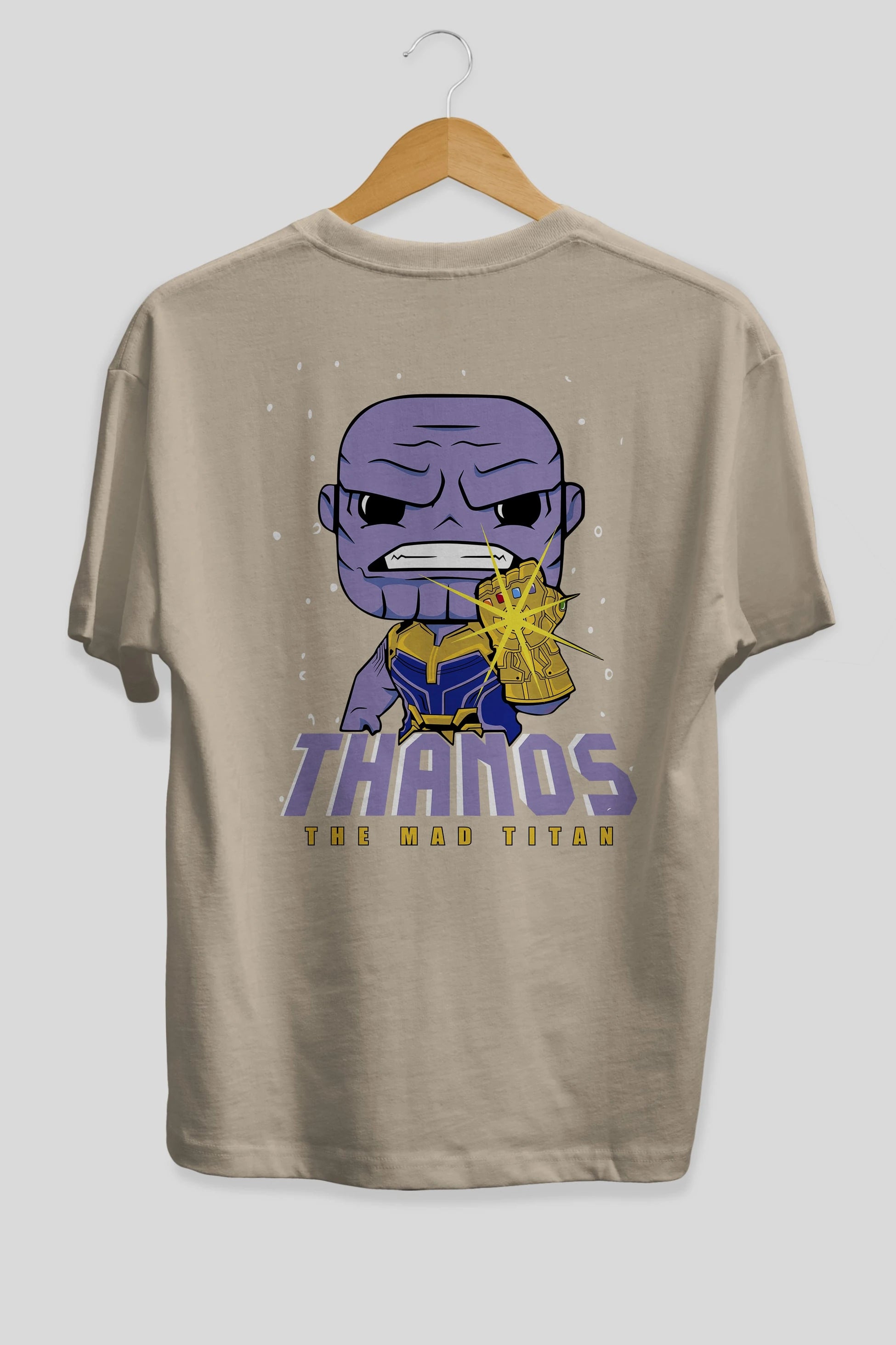 Thanos (1) Arka Baskılı Oversize t-shirt Erkek Kadın Unisex %100 Pamuk Bisiklet Yaka tişort