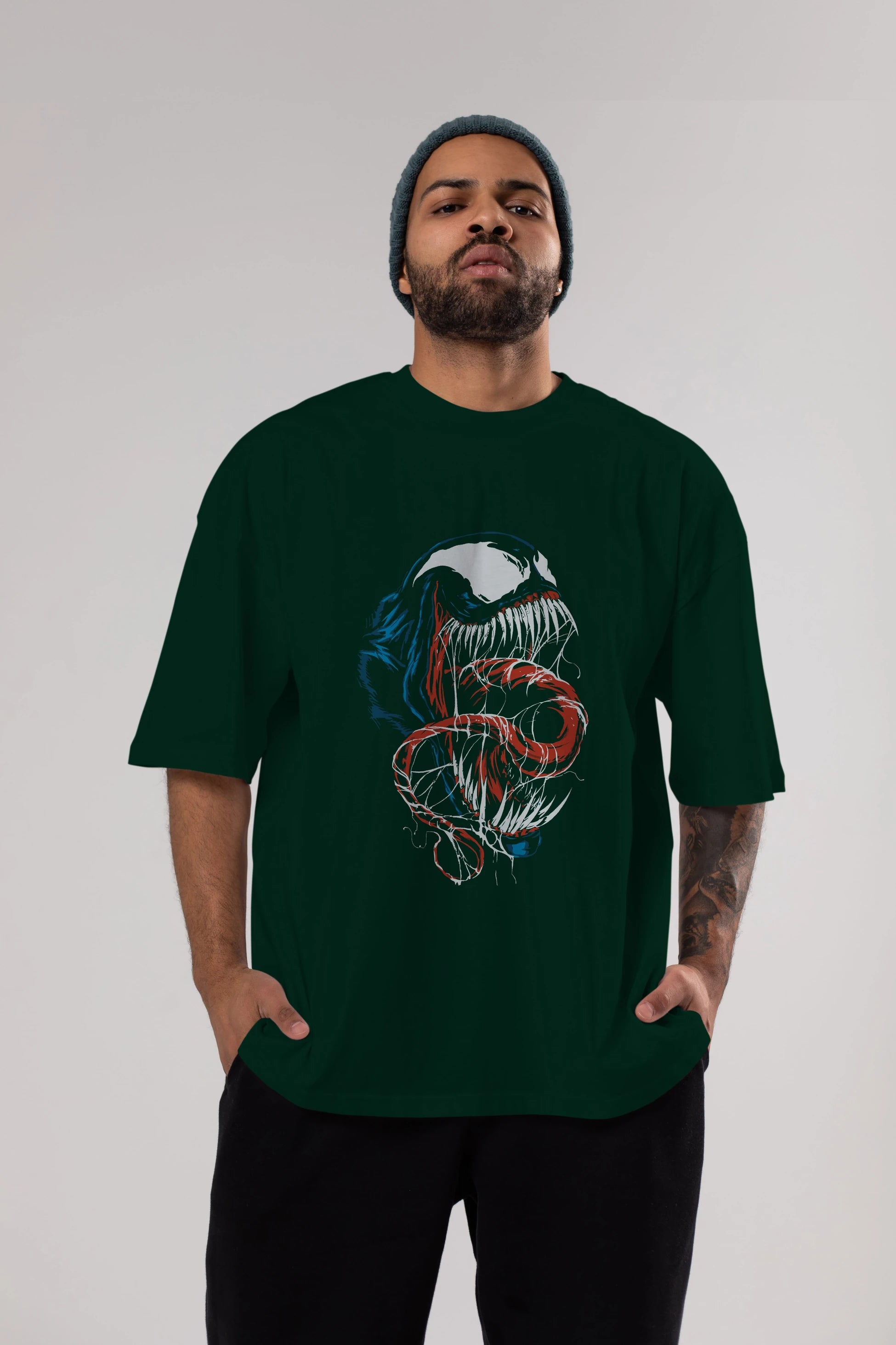 Venom (10) Ön Baskılı Oversize t-shirt Erkek Kadın Unisex %100 Pamuk Bisiklet Yaka tişort