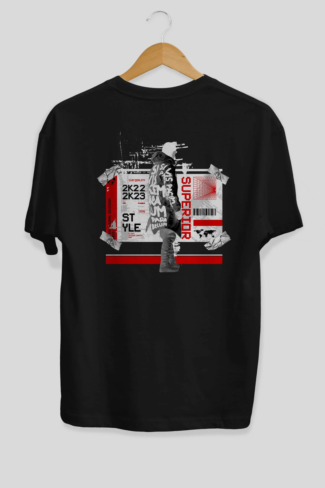 Superior Arka Baskılı Oversize t-shirt Erkek Kadın Unisex