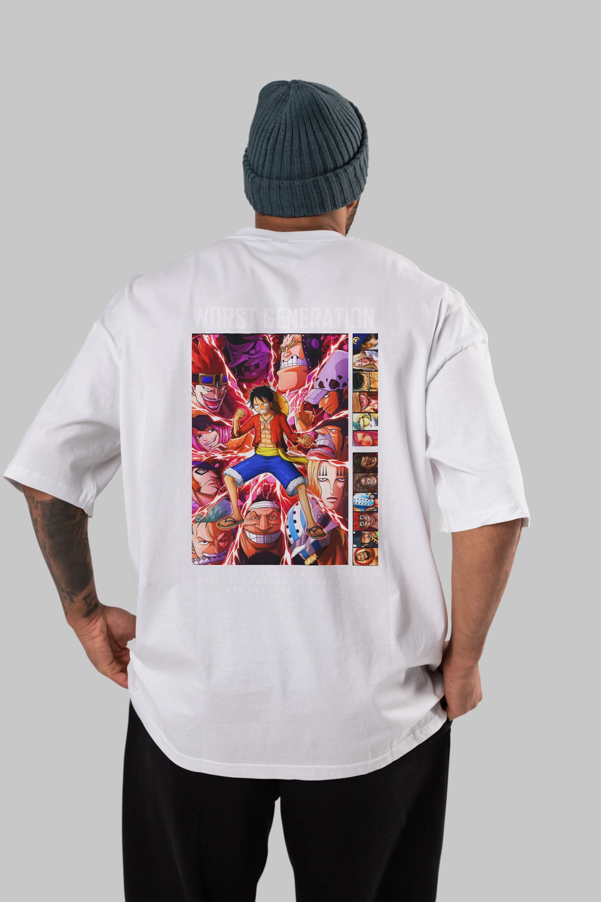 Worst Generation Anime Arka Baskılı Oversize t-shirt Erkek Kadın Unisex %100 pamuk tişort