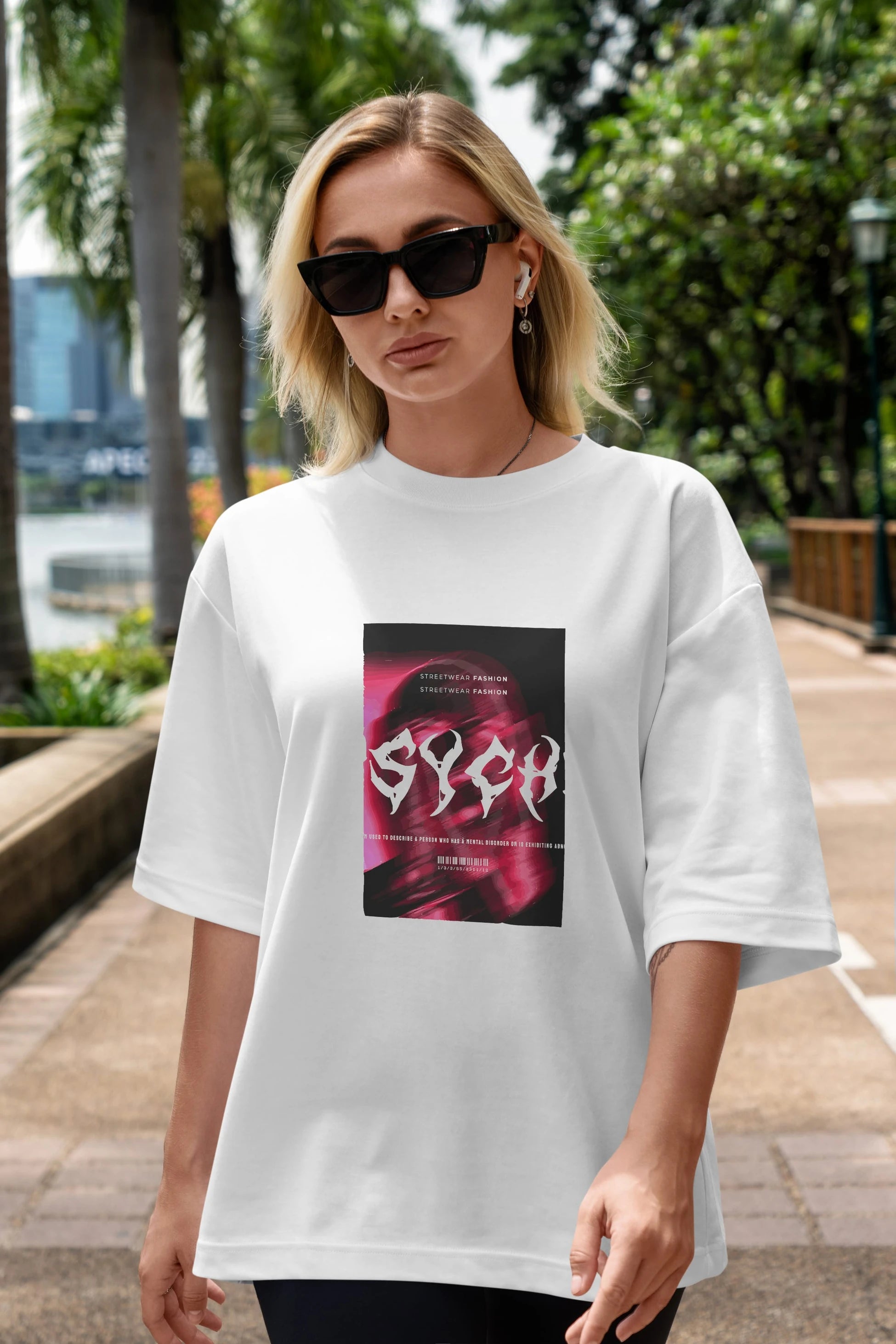 Psycho Streetwear Ön Baskılı Oversize t-shirt Erkek Kadın Unisex