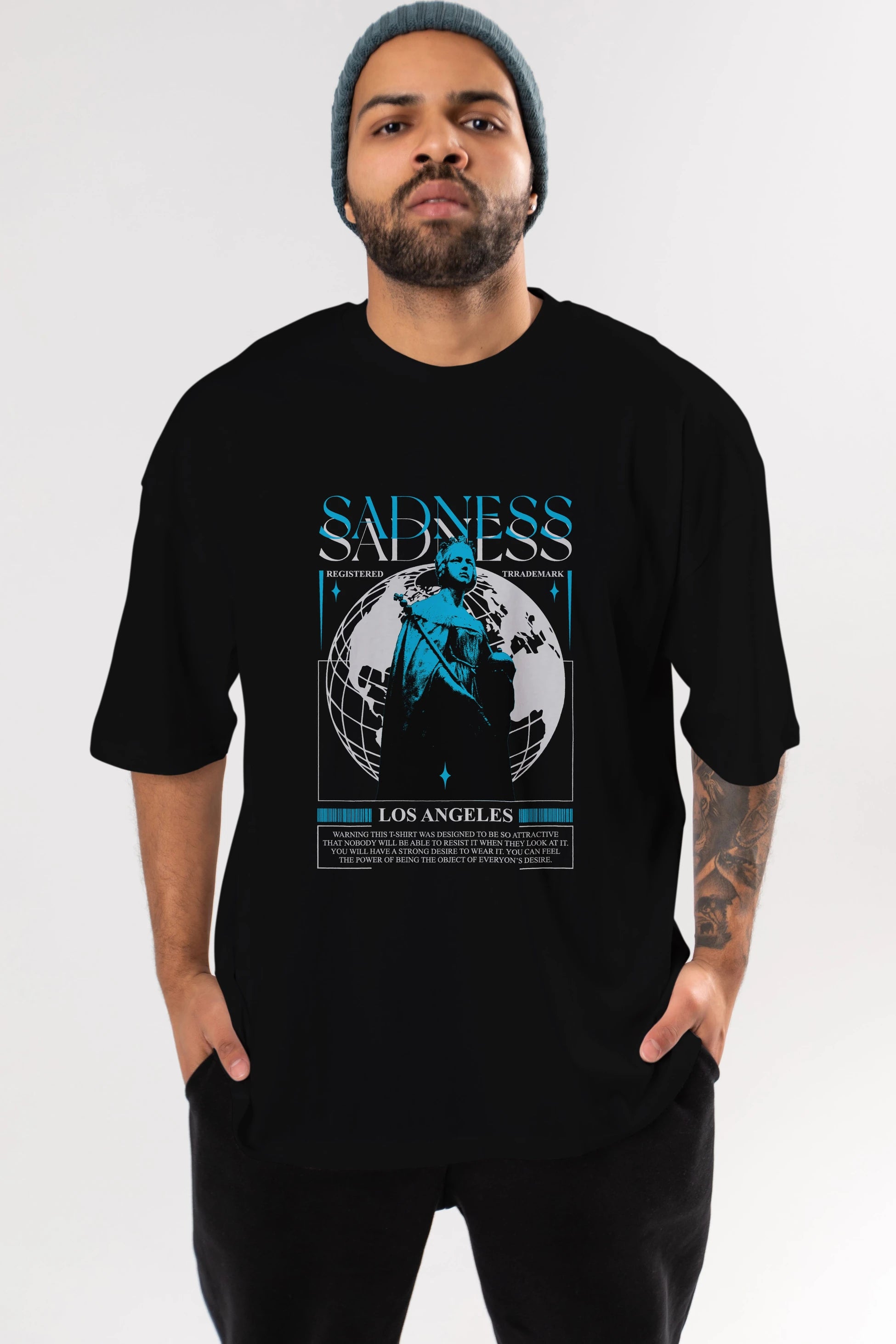 Sadness Los Angeles Ön Baskılı Oversize t-shirt Erkek Kadın Unisex