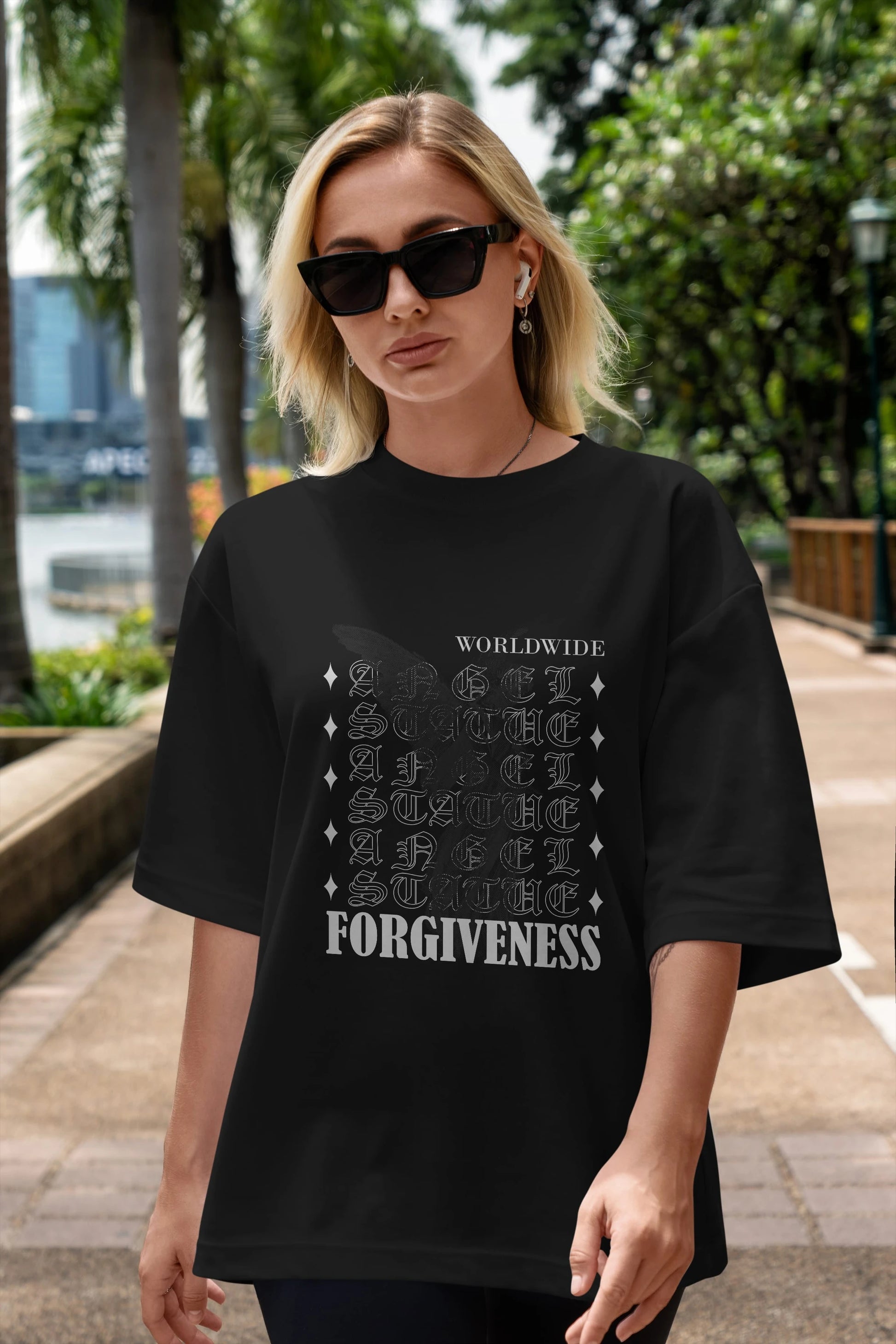 Angel Forgiveness Ön Baskılı Oversize t-shirt Erkek Kadın Unisex