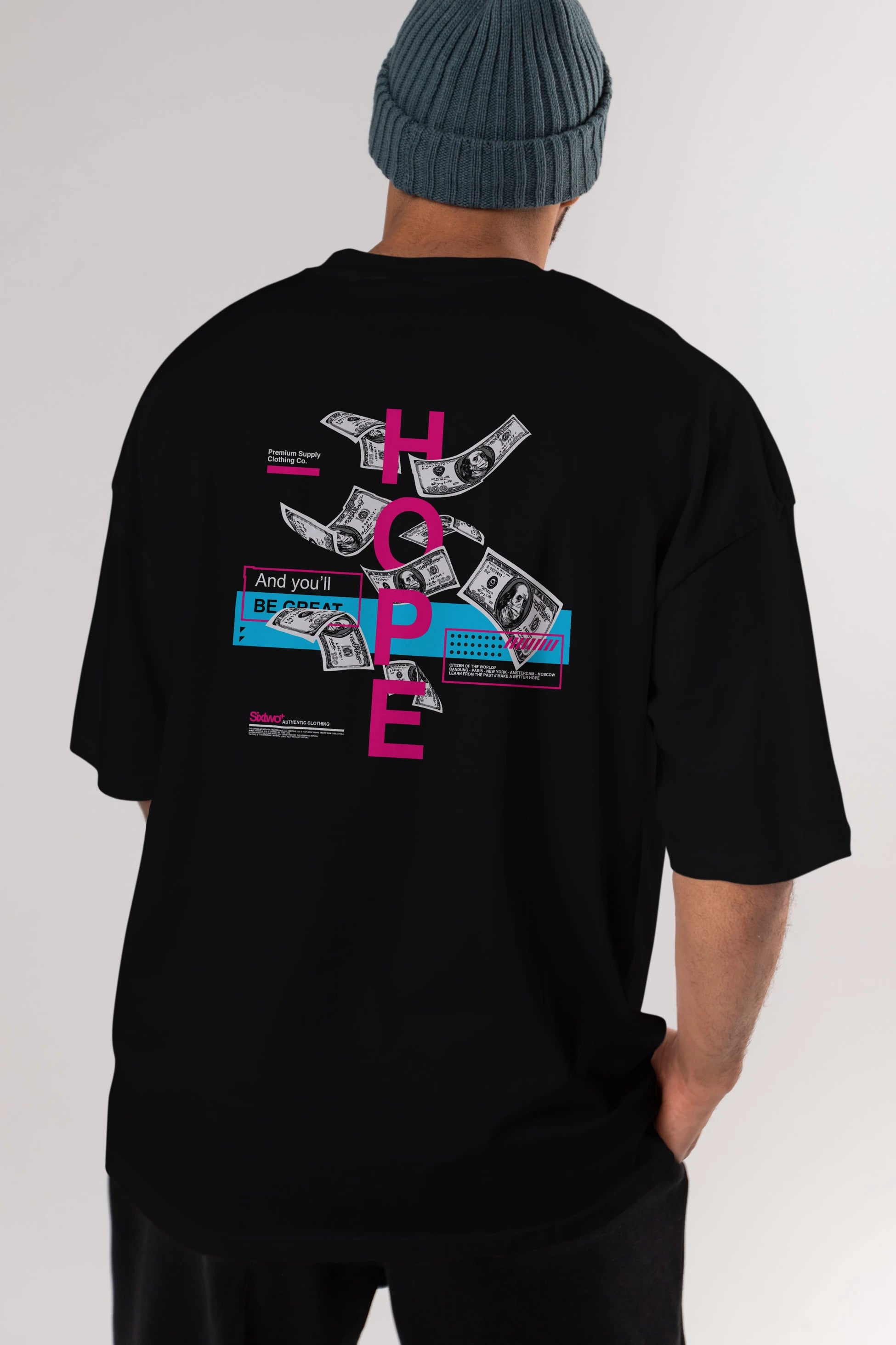 Hope Arka Baskılı Oversize t-shirt Erkek Kadın Unisex