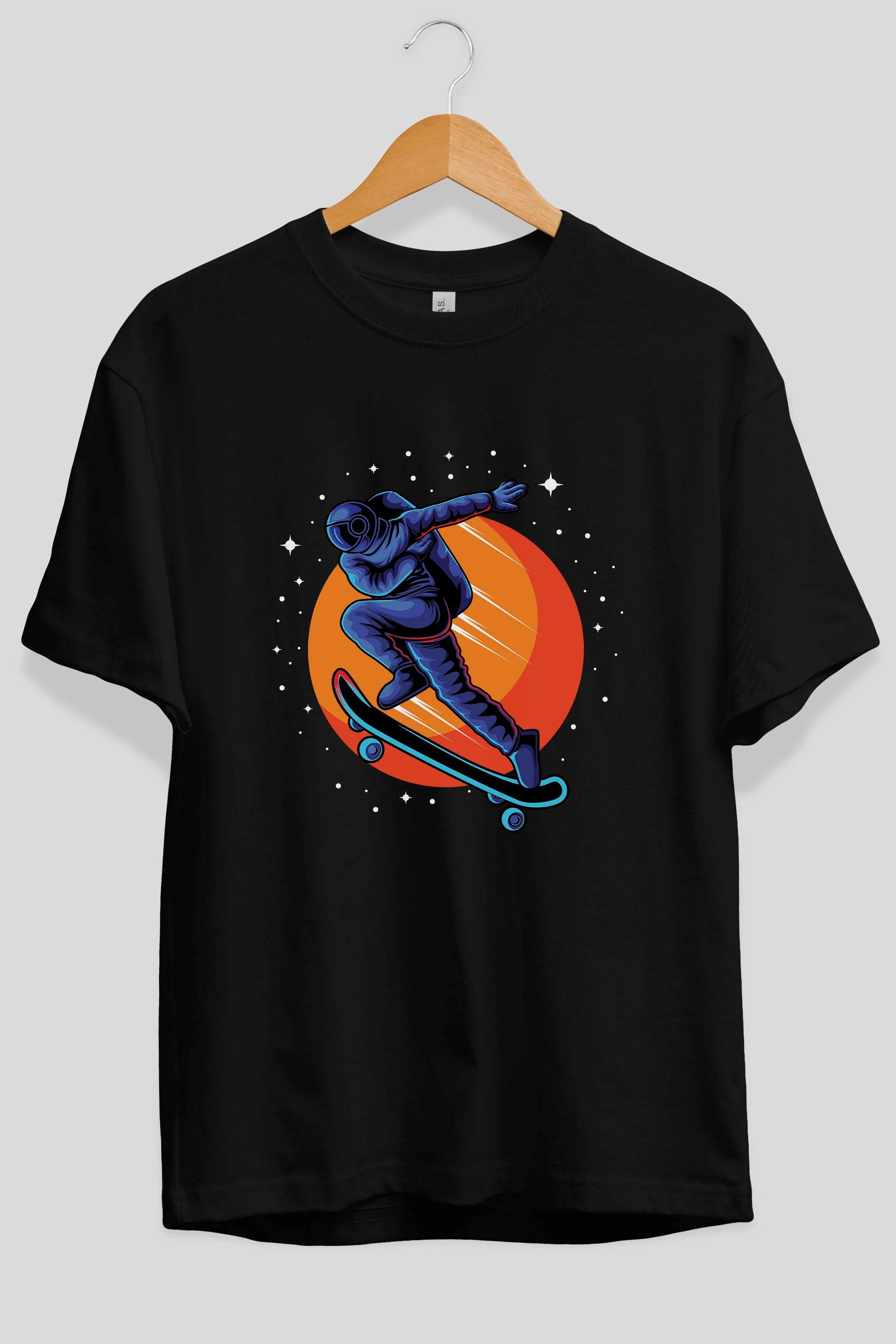 Astroskate Run Ön Baskılı Oversize t-shirt Erkek Kadın Unisex