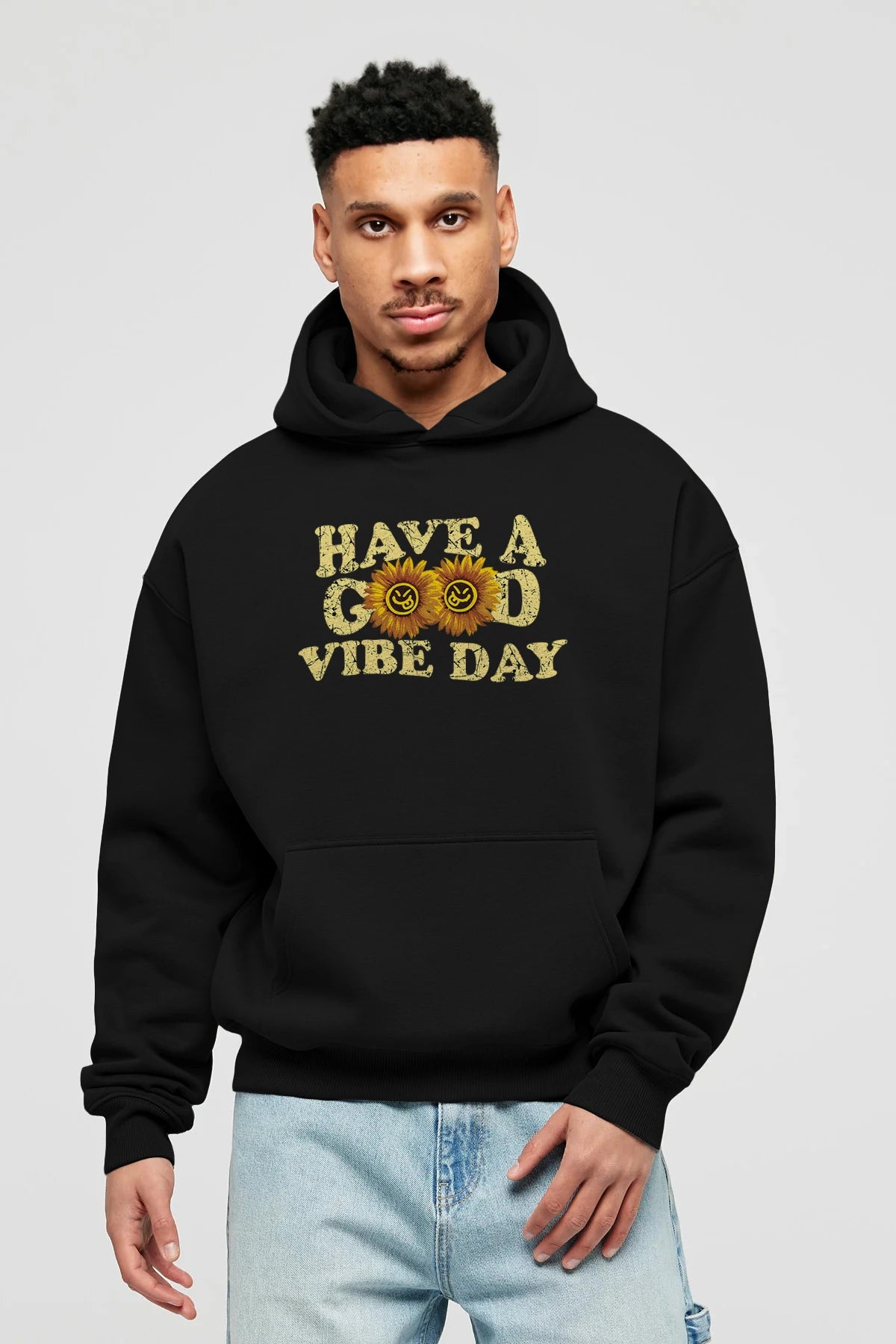 Have a Good Vibe Day Ön Baskılı Hoodie Oversize Kapüşonlu Sweatshirt Erkek Kadın Unisex