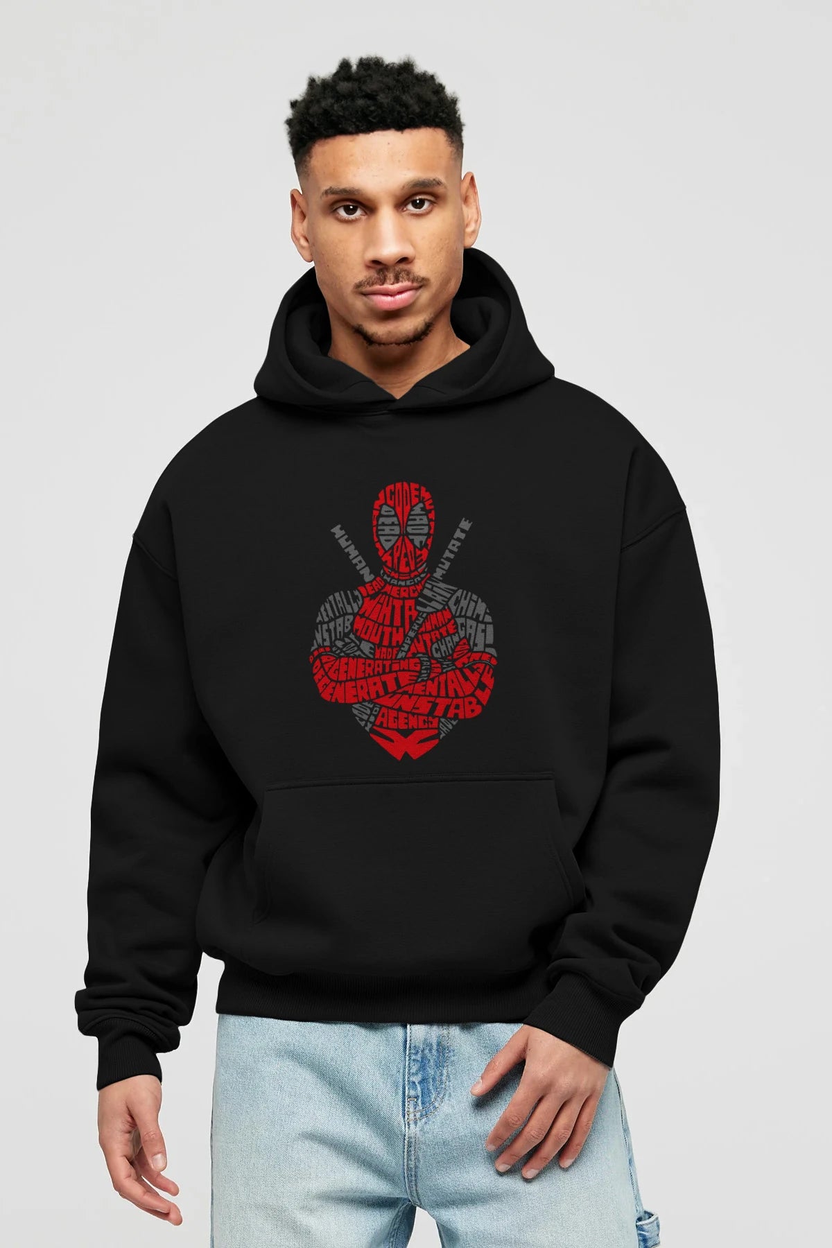Deadpool (16) Ön Baskılı Hoodie Oversize Kapüşonlu Sweatshirt Erkek Kadın Unisex