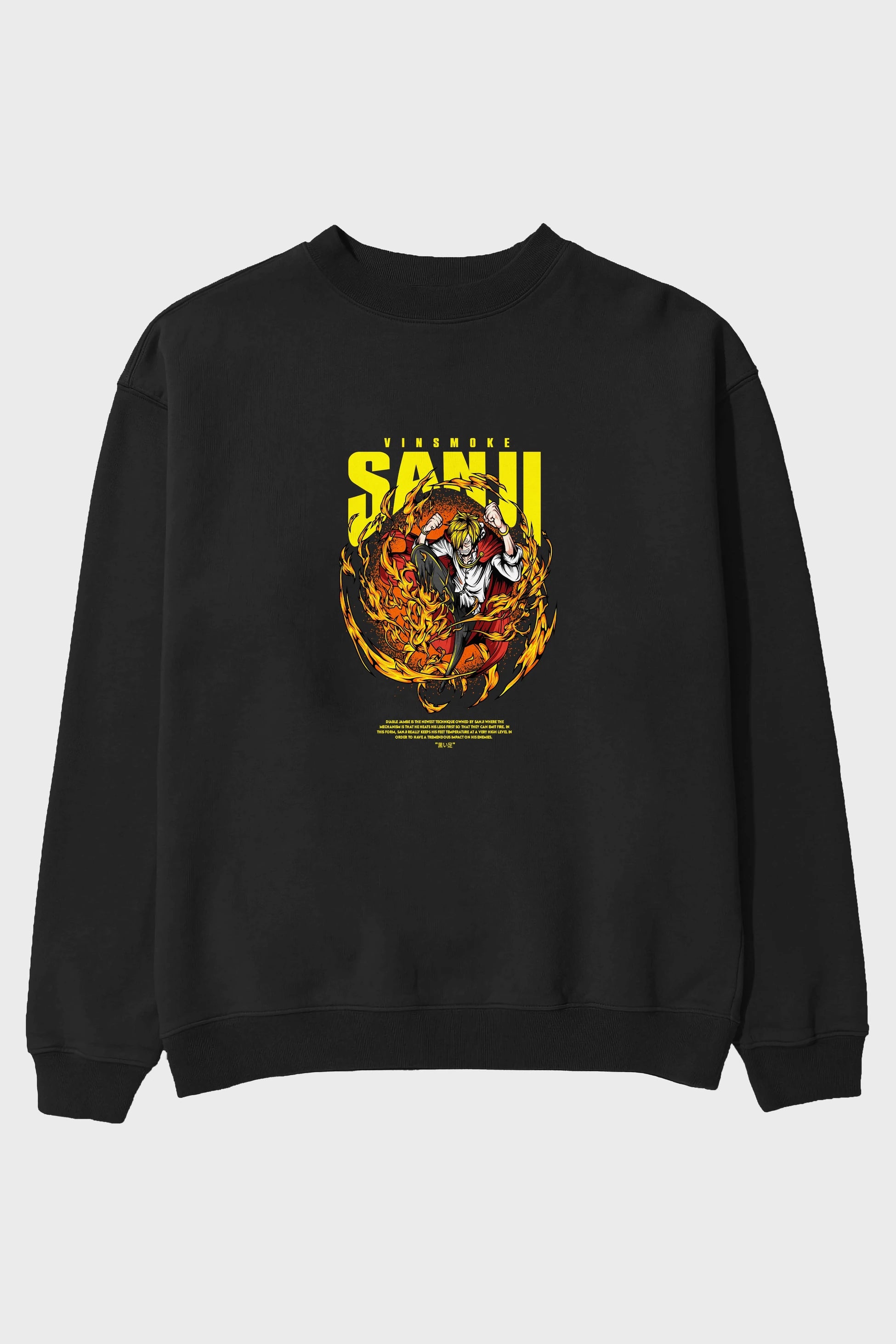 Vinsmoke Sanji Anime Ön Baskılı Oversize Sweatshirt Erkek Kadın Unisex