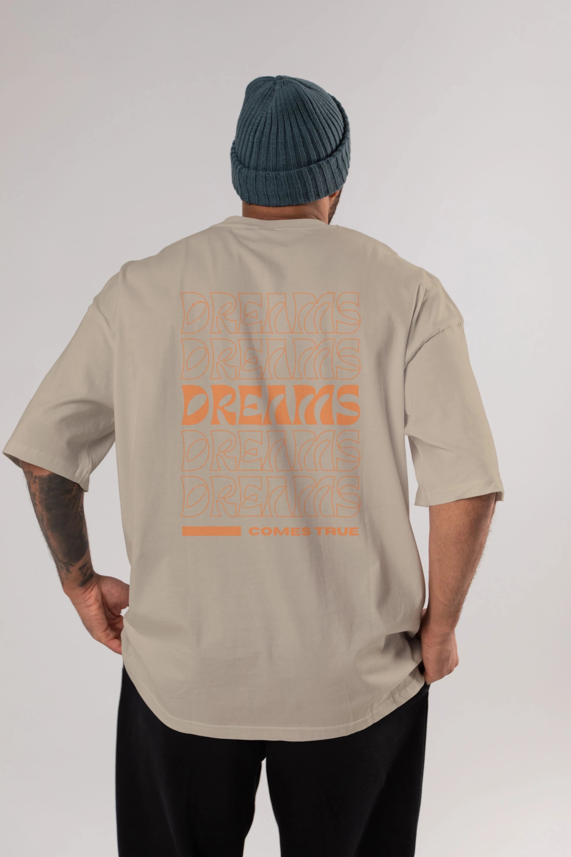 Dreams Yazılı Arka Baskılı Oversize t-shirt Erkek Kadın Unisex