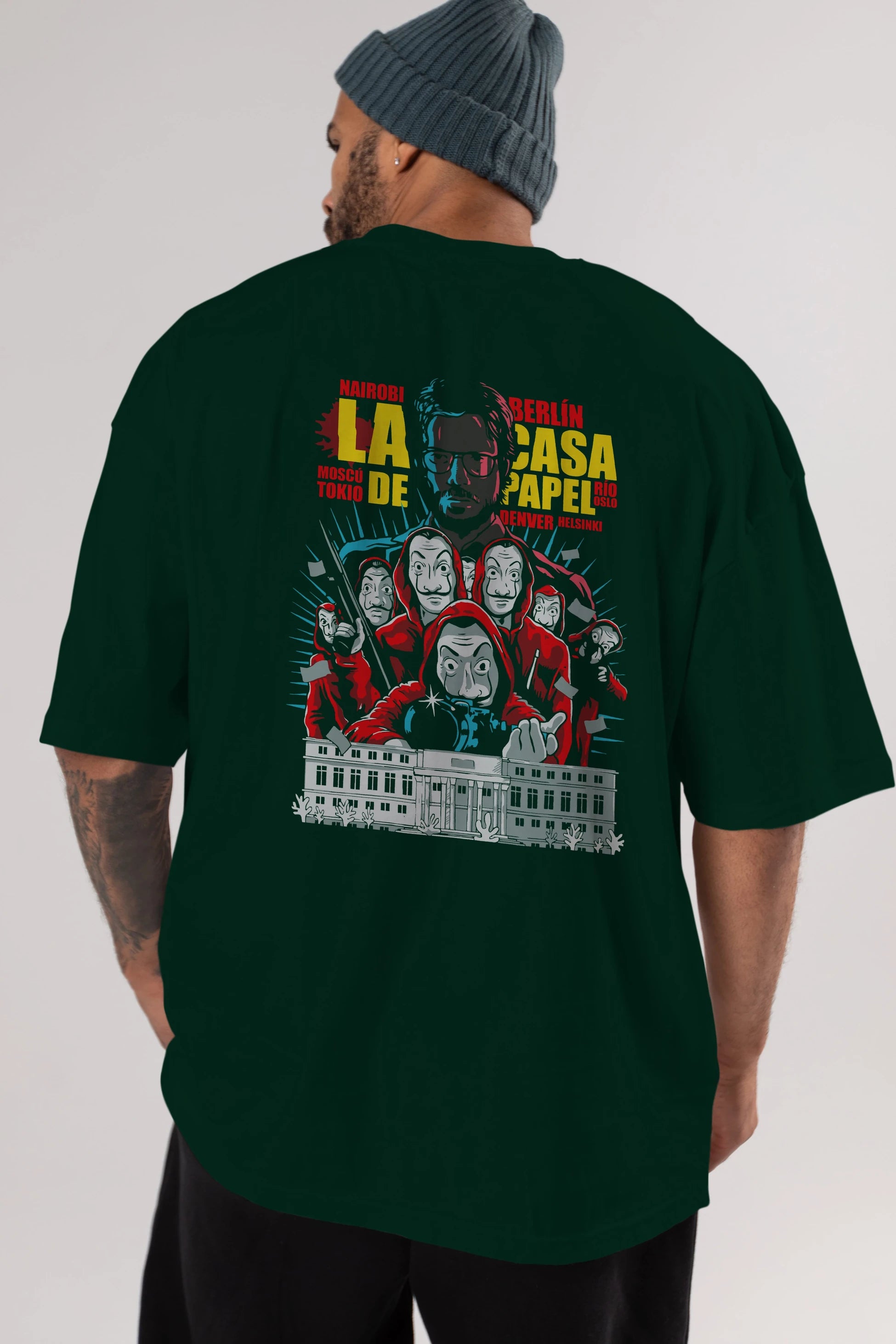 La Casa De Papel (6) Arka Baskılı Oversize t-shirt Erkek Kadın Unisex %100 Pamuk Bisiklet Yaka tişort