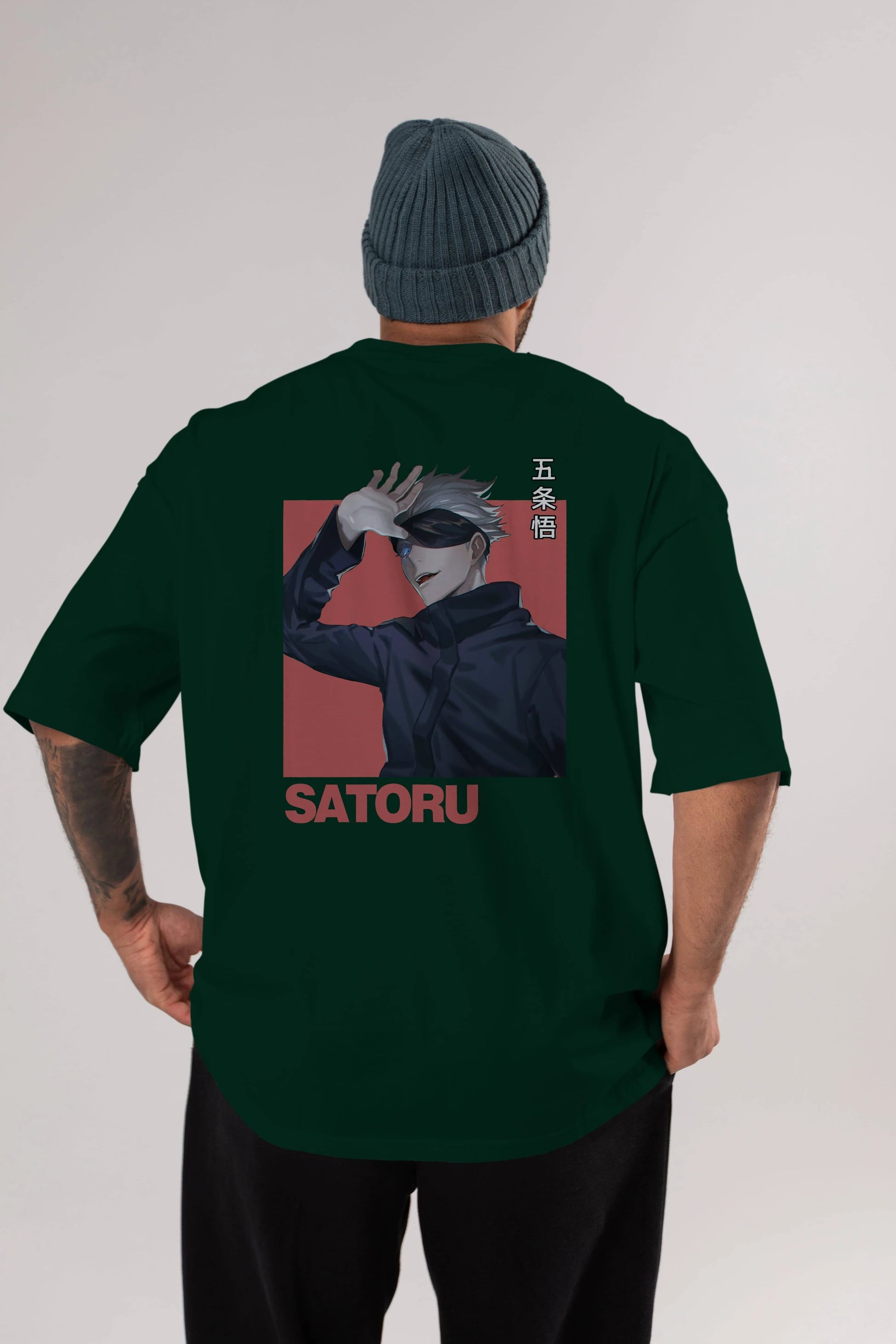 SATORU GOJO 2 Anime Arka Baskılı Oversize t-shirt Erkek Kadın Unisex