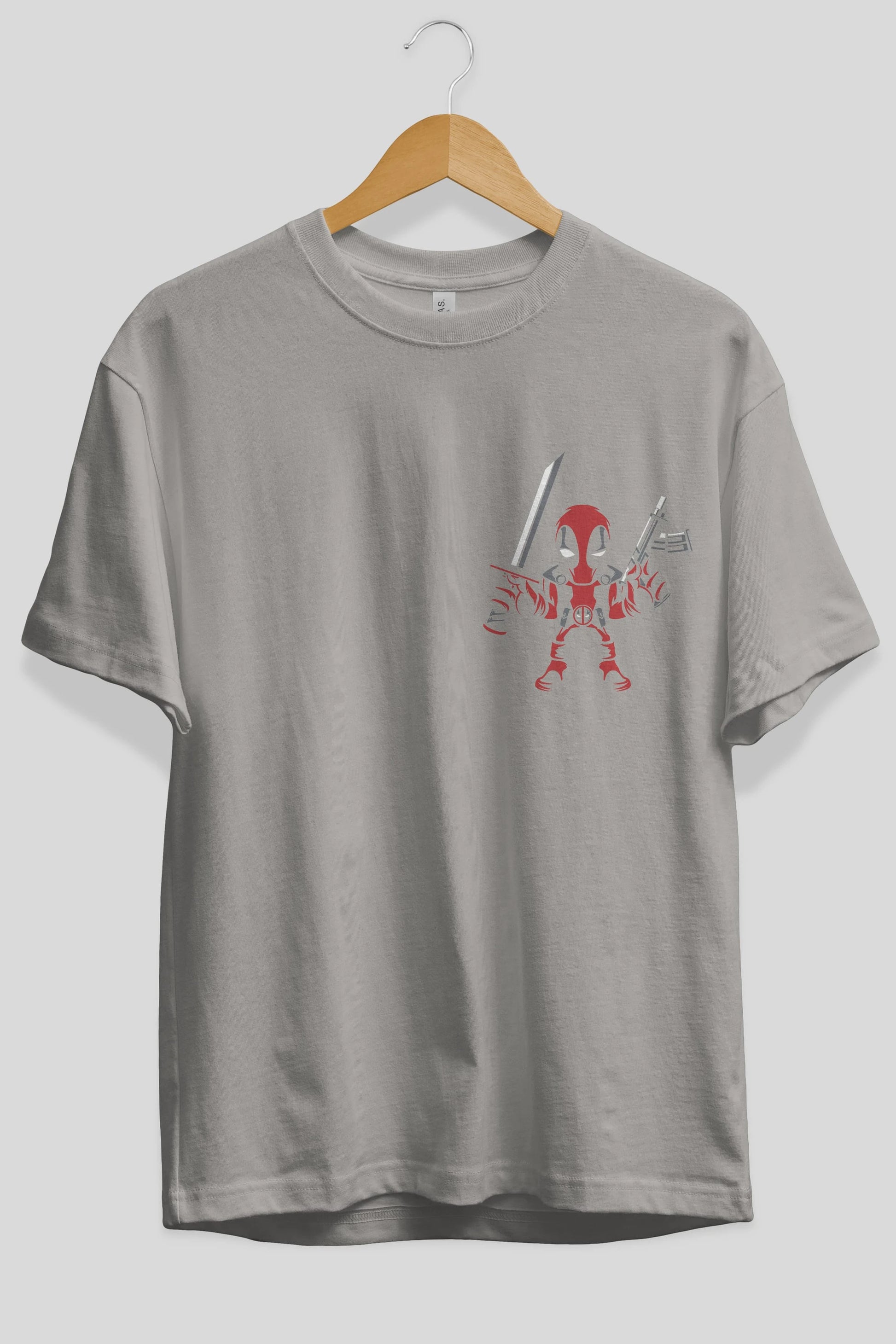 Deadpool (11) Ön Sol Baskılı Oversize t-shirt Erkek Kadın Unisex %100 Pamuk Bisiklet Yaka tişort