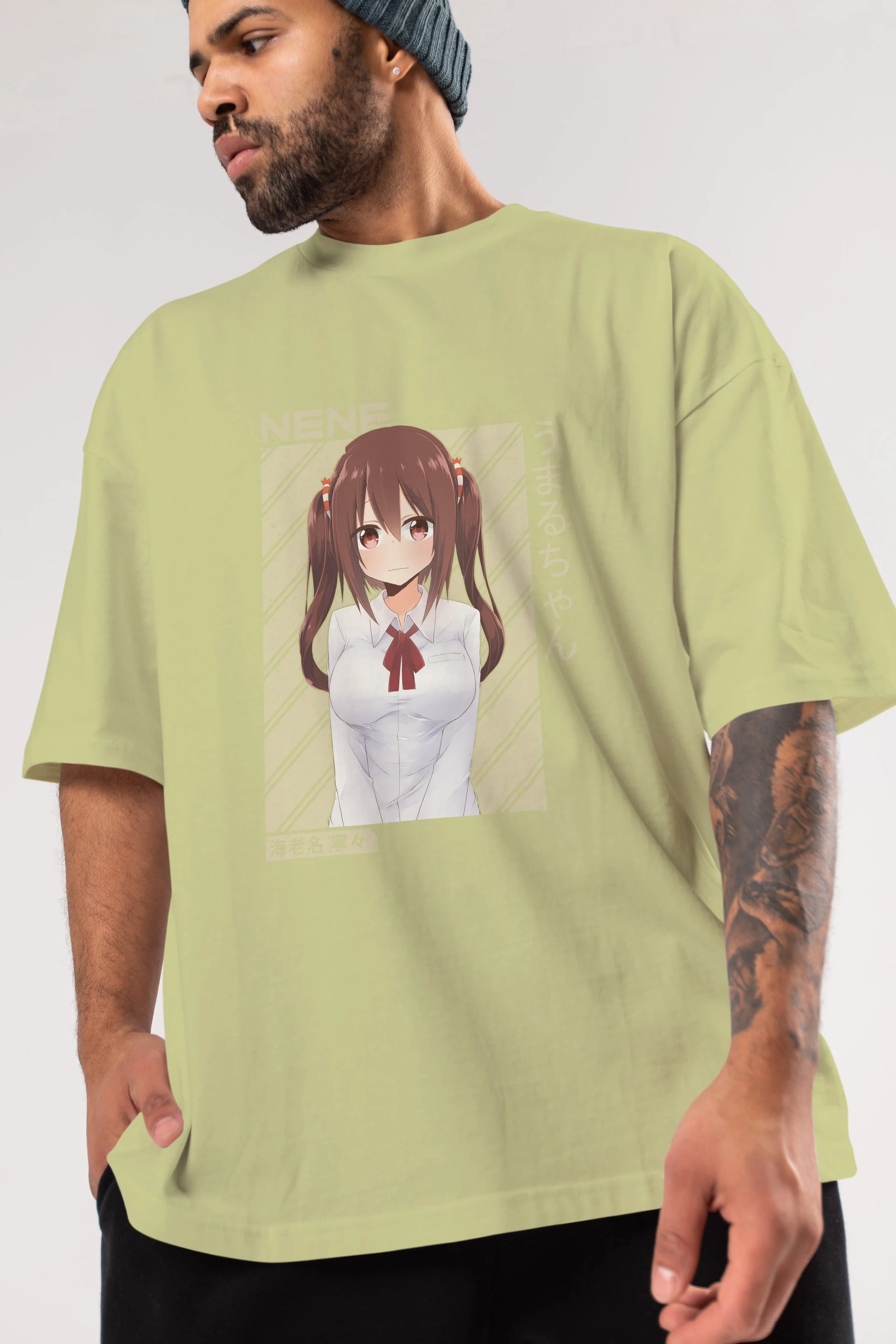 Nene Ebina 1 Anime Ön Baskılı Oversize t-shirt %100 pamuk Erkek Kadın Unisex