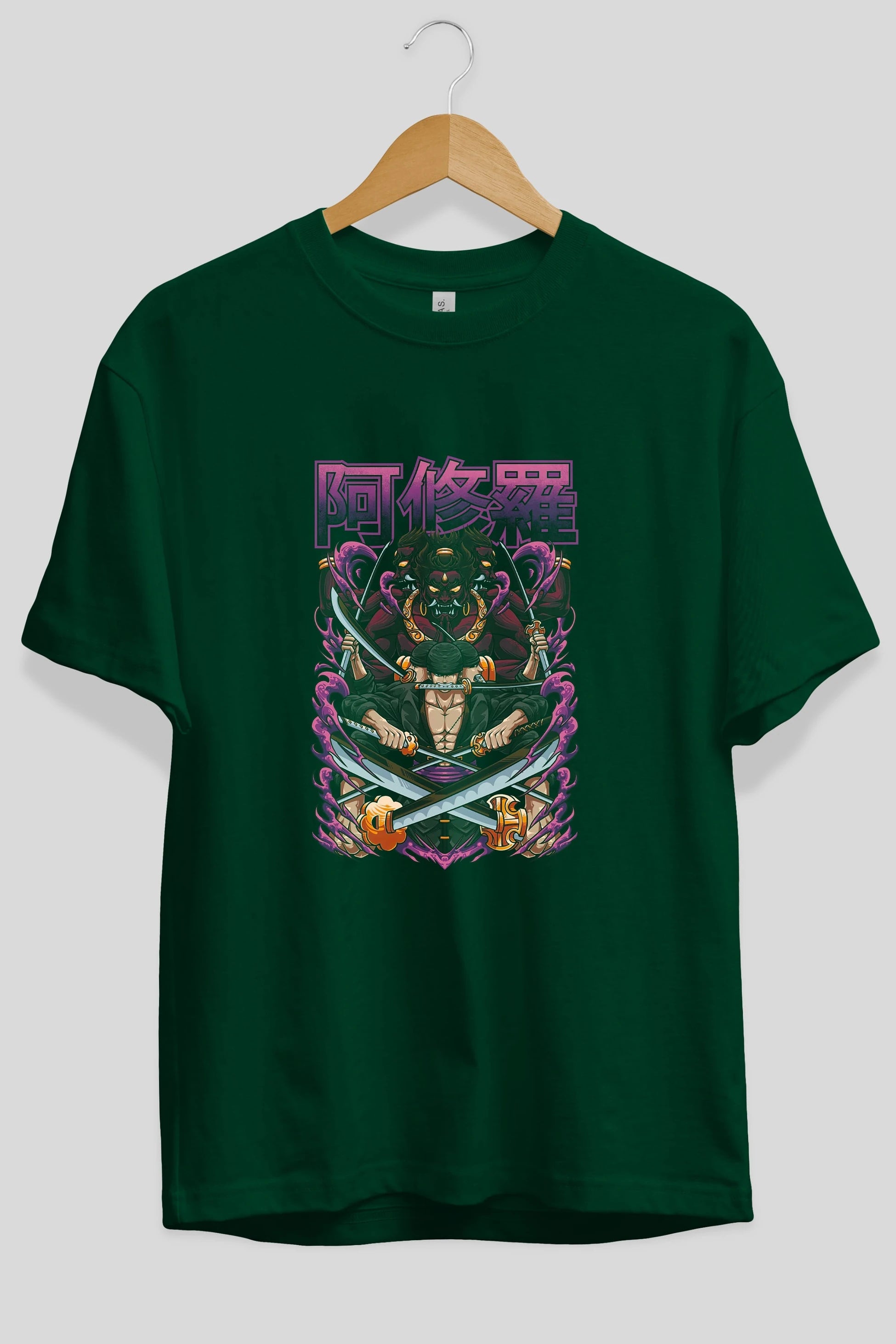 Roronoa Zoro 1 Anime Ön Baskılı Oversize t-shirt %100 pamuk Erkek Kadın Unisex