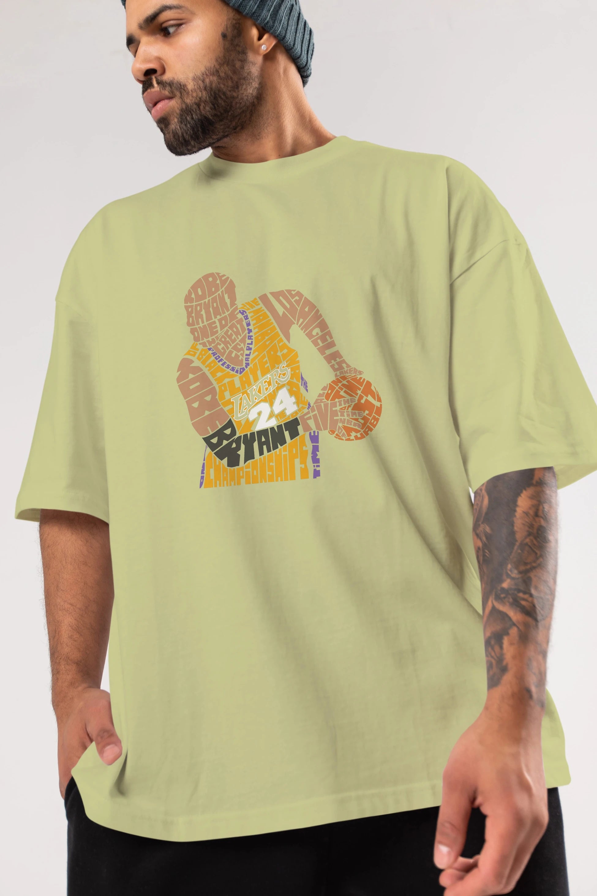 Kobe Bryant Ön Baskılı Oversize t-shirt %100 pamuk Erkek Kadın Unisex
