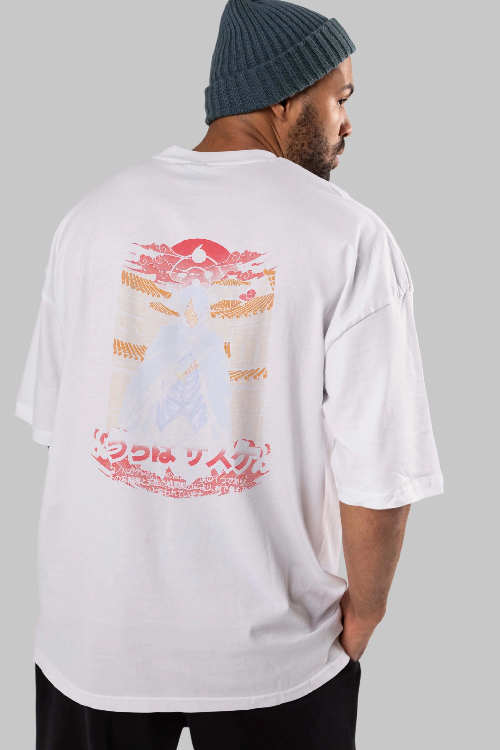 NARUTO SASUKE UCHIHA 1 Anime Arka Baskılı Oversize t-shirt Erkek Kadın Unisex