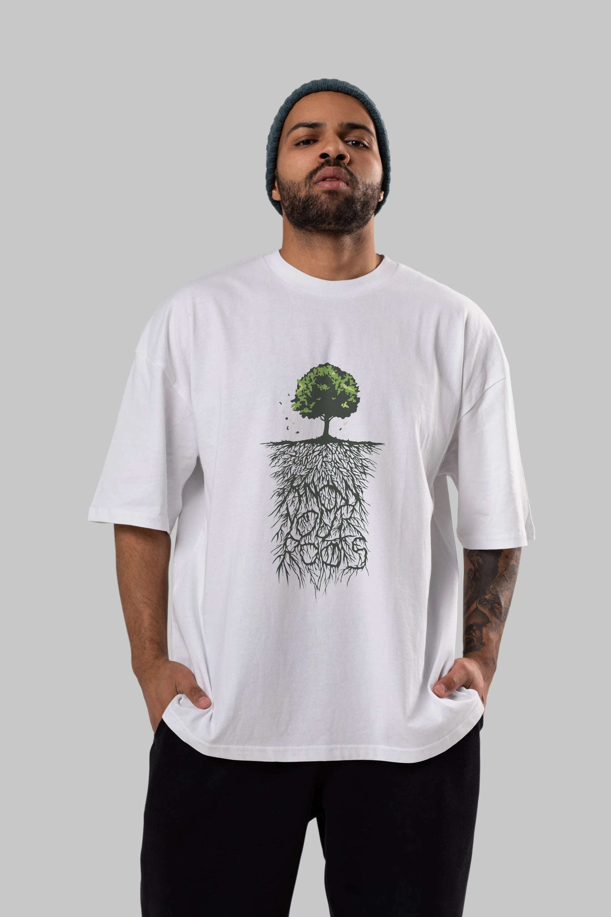 Know Your Roots Ön Baskılı Oversize t-shirt %100 pamuk Erkek Kadın Unisex