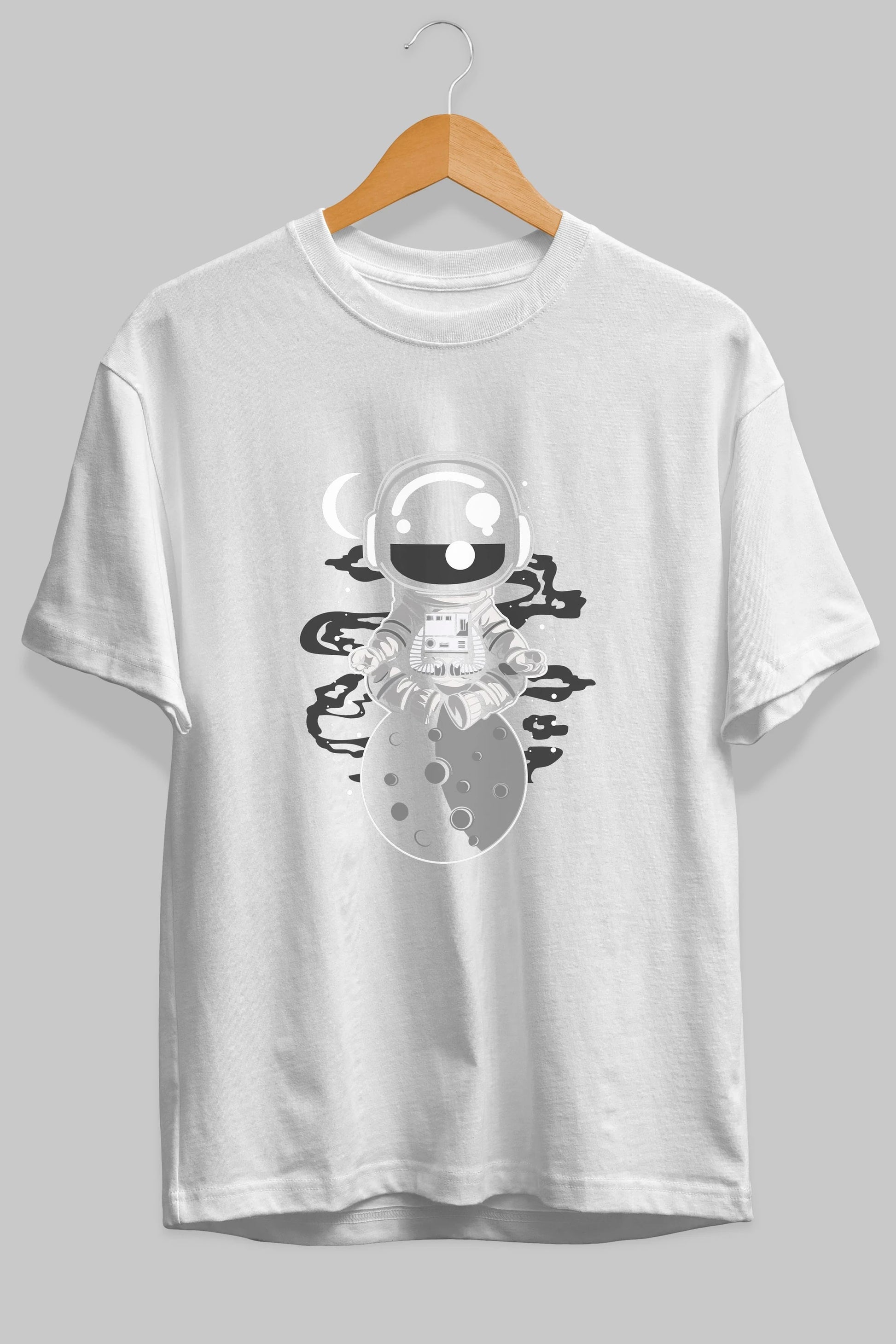 Astronaut Yoga Ön Baskılı Oversize t-shirt Erkek Kadın Unisex