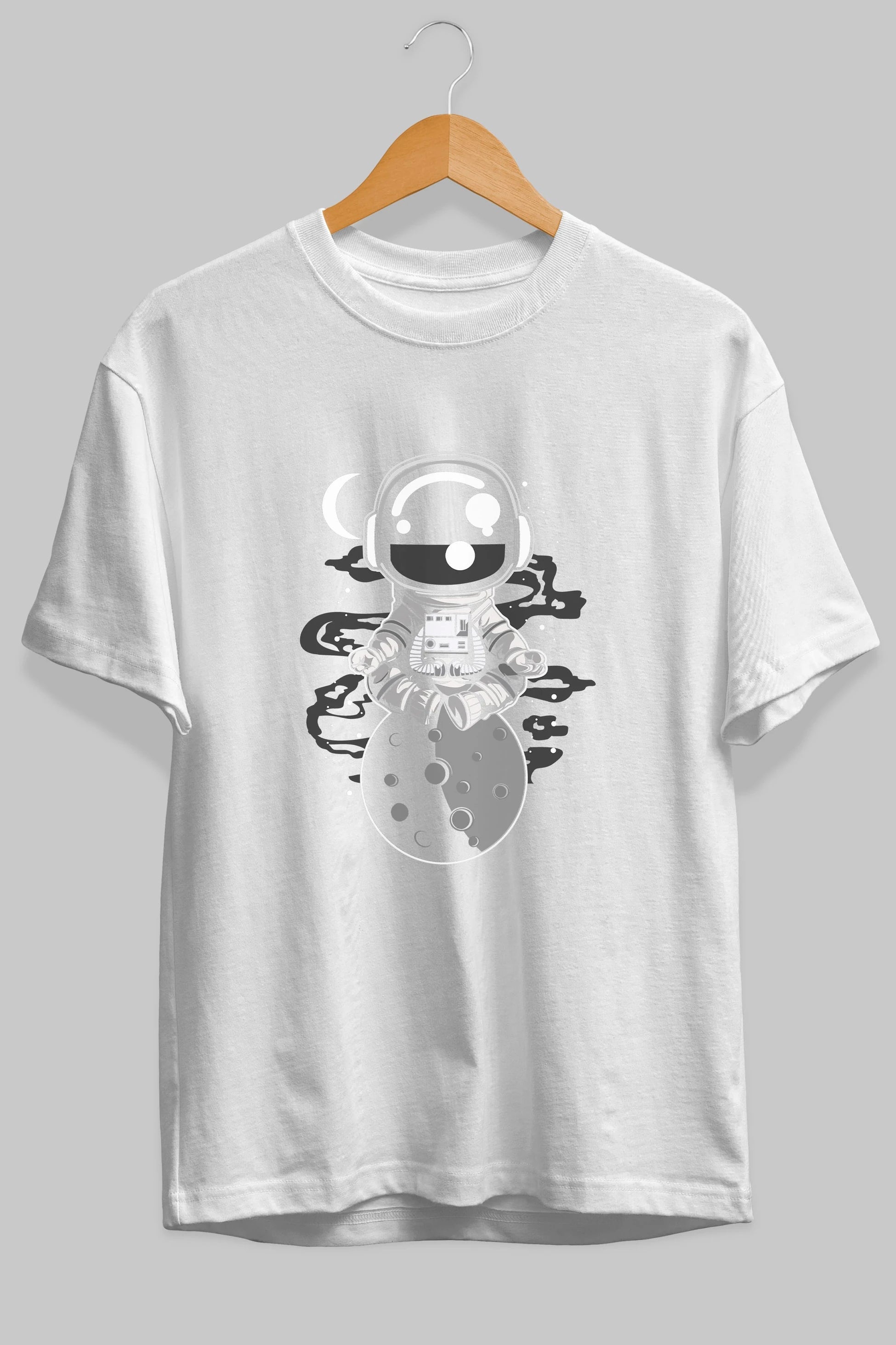 Astronaut Yoga Ön Baskılı Oversize t-shirt Erkek Kadın Unisex