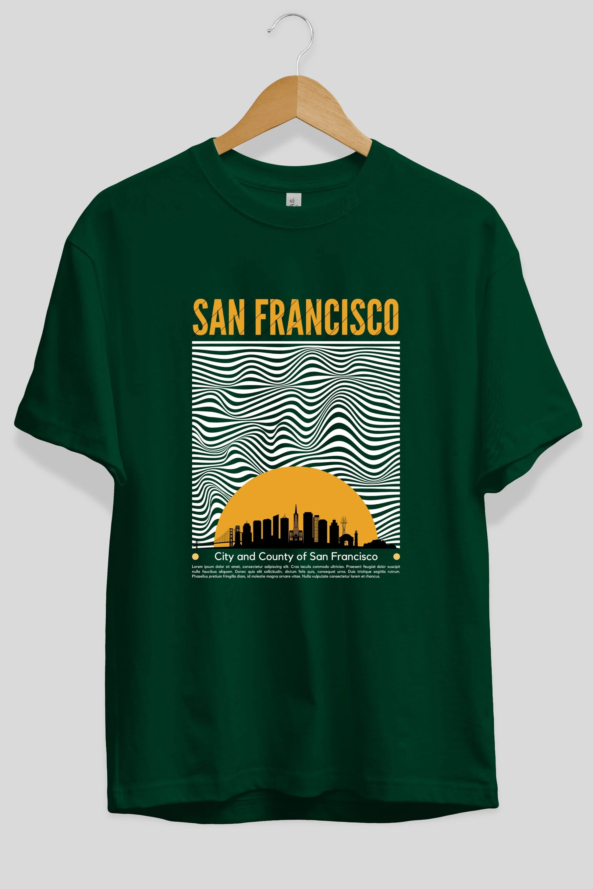 San Francisco Yazılı Ön Baskılı Oversize t-shirt Erkek Kadın Unisex