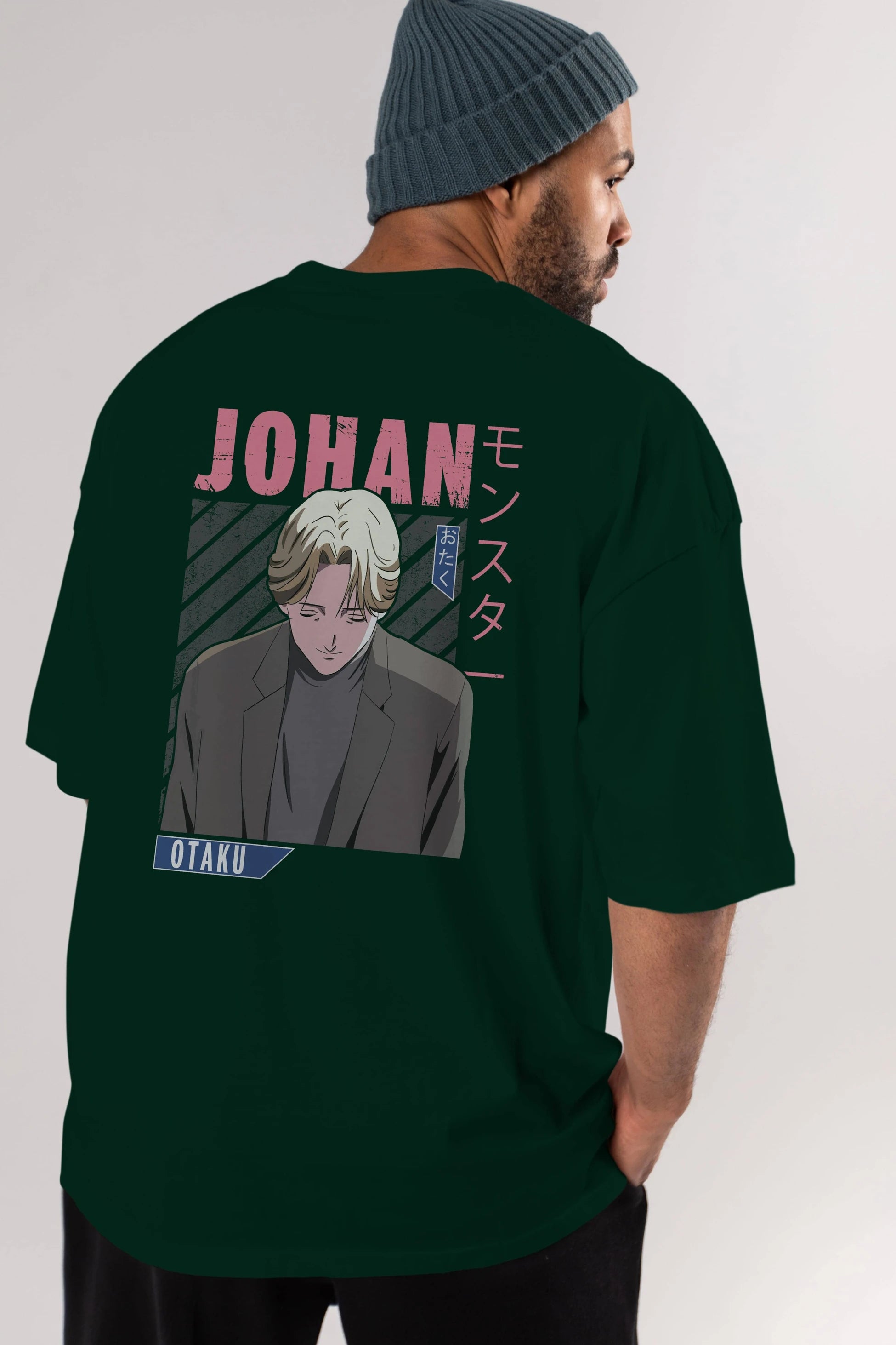 Johan Liebert MONSTER Anime Arka Baskılı Oversize t-shirt Erkek Kadın Unisex