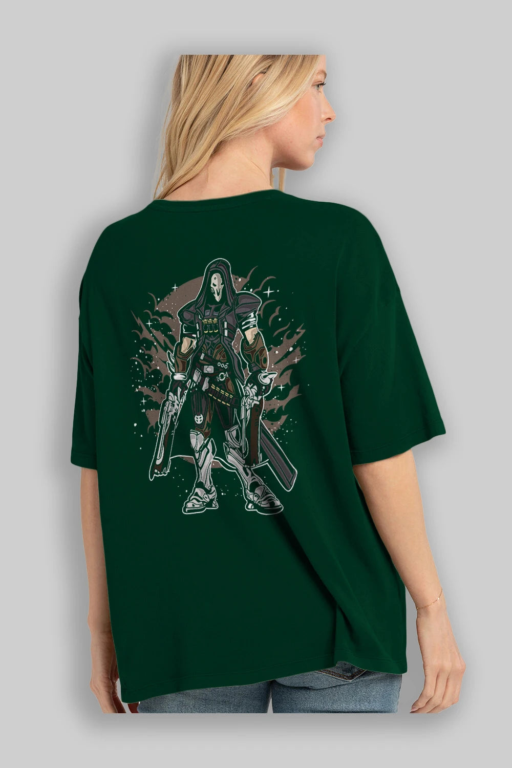 REAPER Arka Baskılı Oversize t-shirt Erkek Kadın Unisex %100 Pamuk