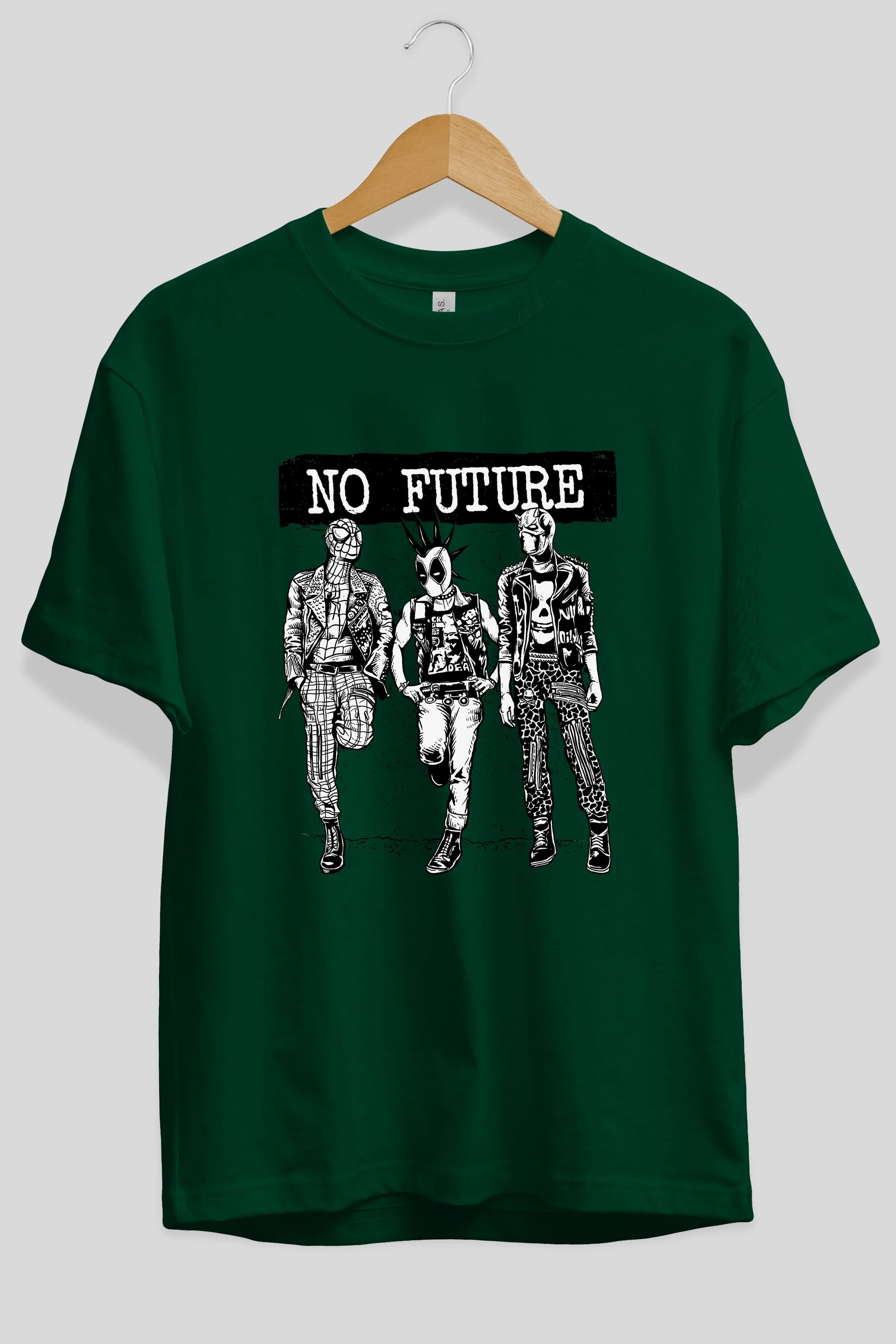 No Future Ön Baskılı Oversize t-shirt Erkek Kadın Unisex %100 Pamuk tişort