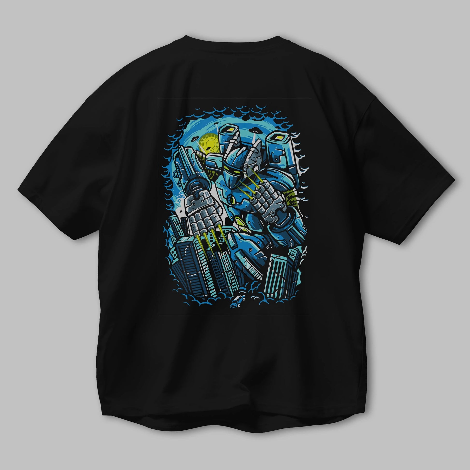 Destroy The City Arka Baskılı Oversize t-shirt Erkek Kadın Unisex %100 Pamuk