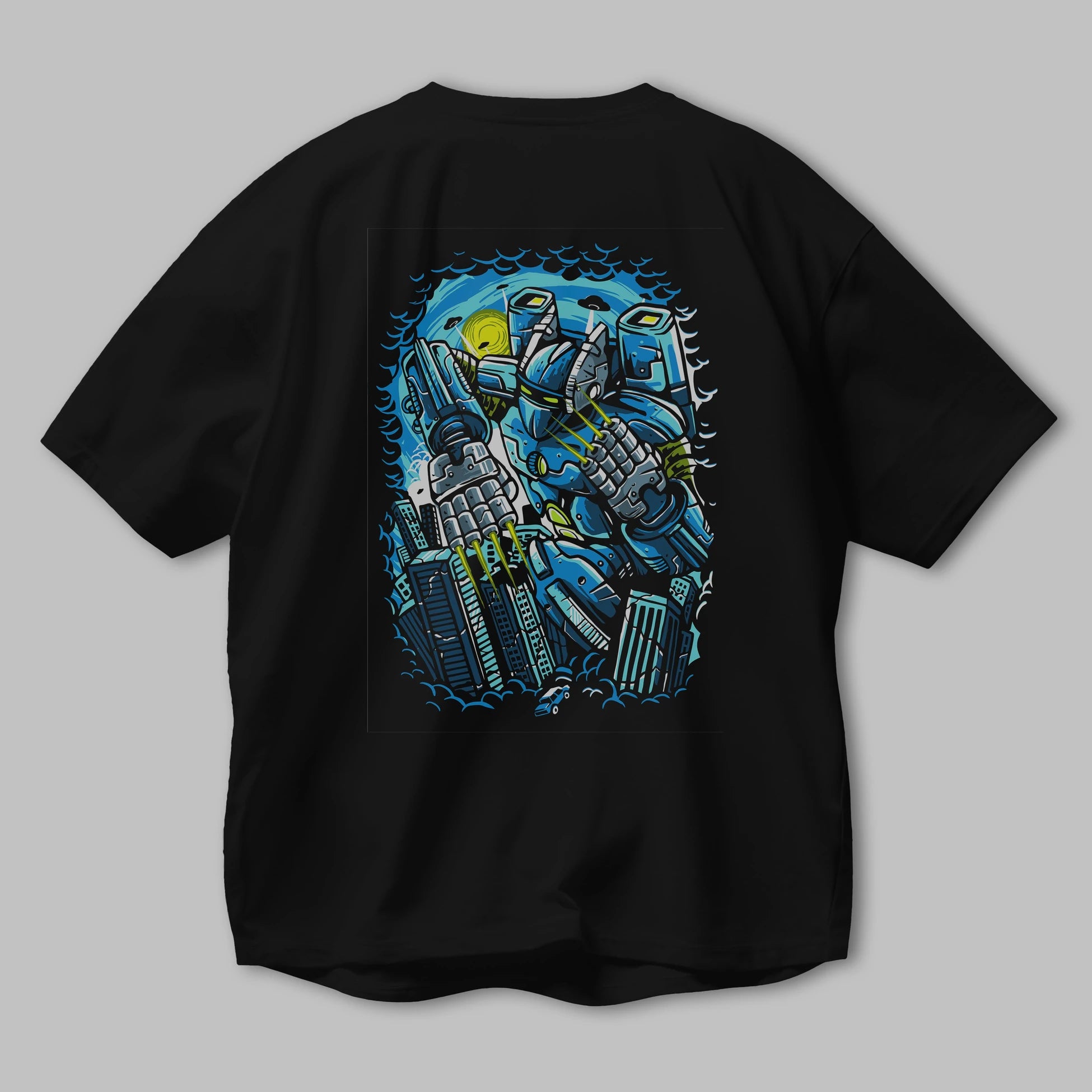 Destroy The City Arka Baskılı Oversize t-shirt Erkek Kadın Unisex %100 Pamuk
