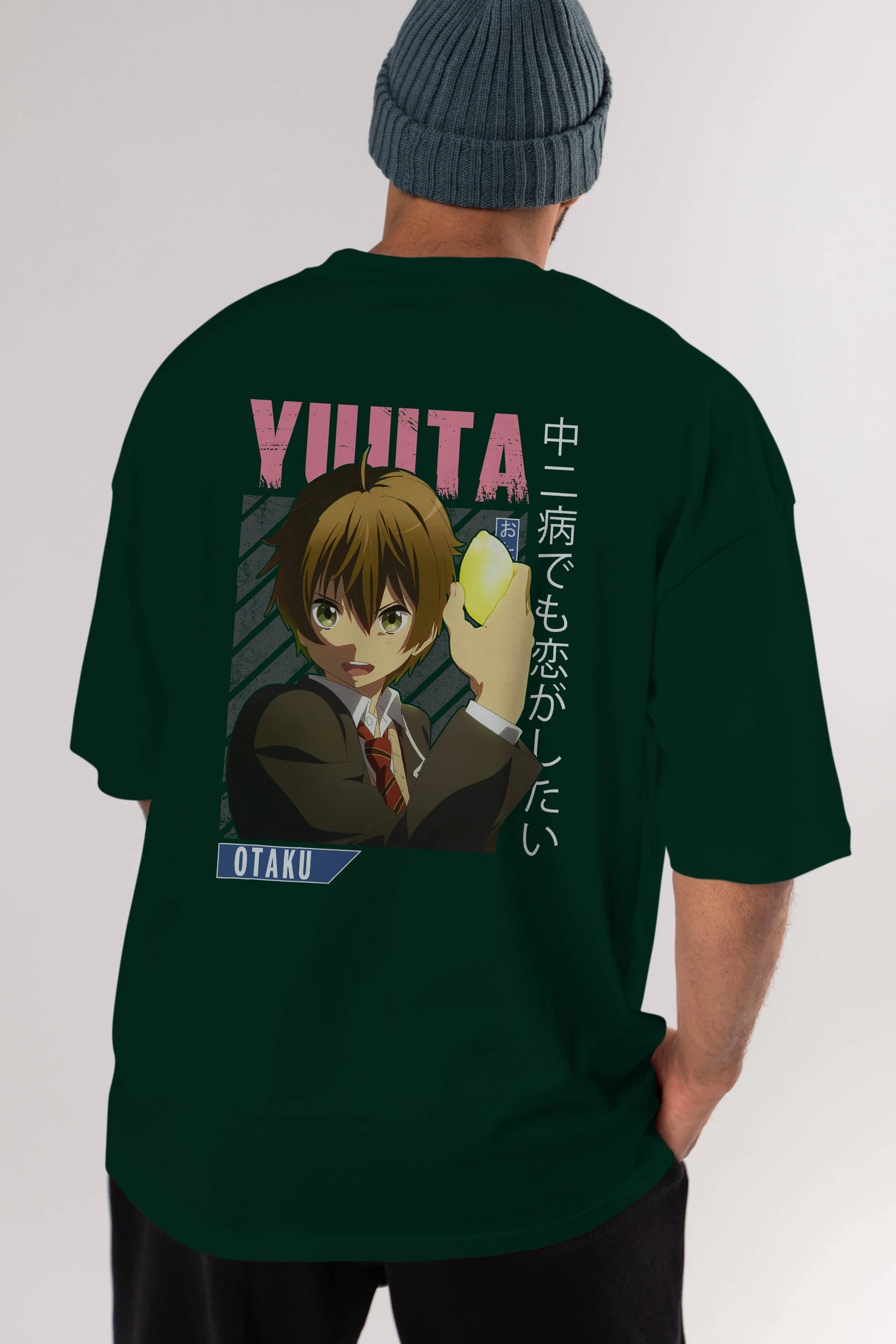 Yuuta Togashi 2 Anime Arka Baskılı Oversize t-shirt Erkek Kadın Unisex