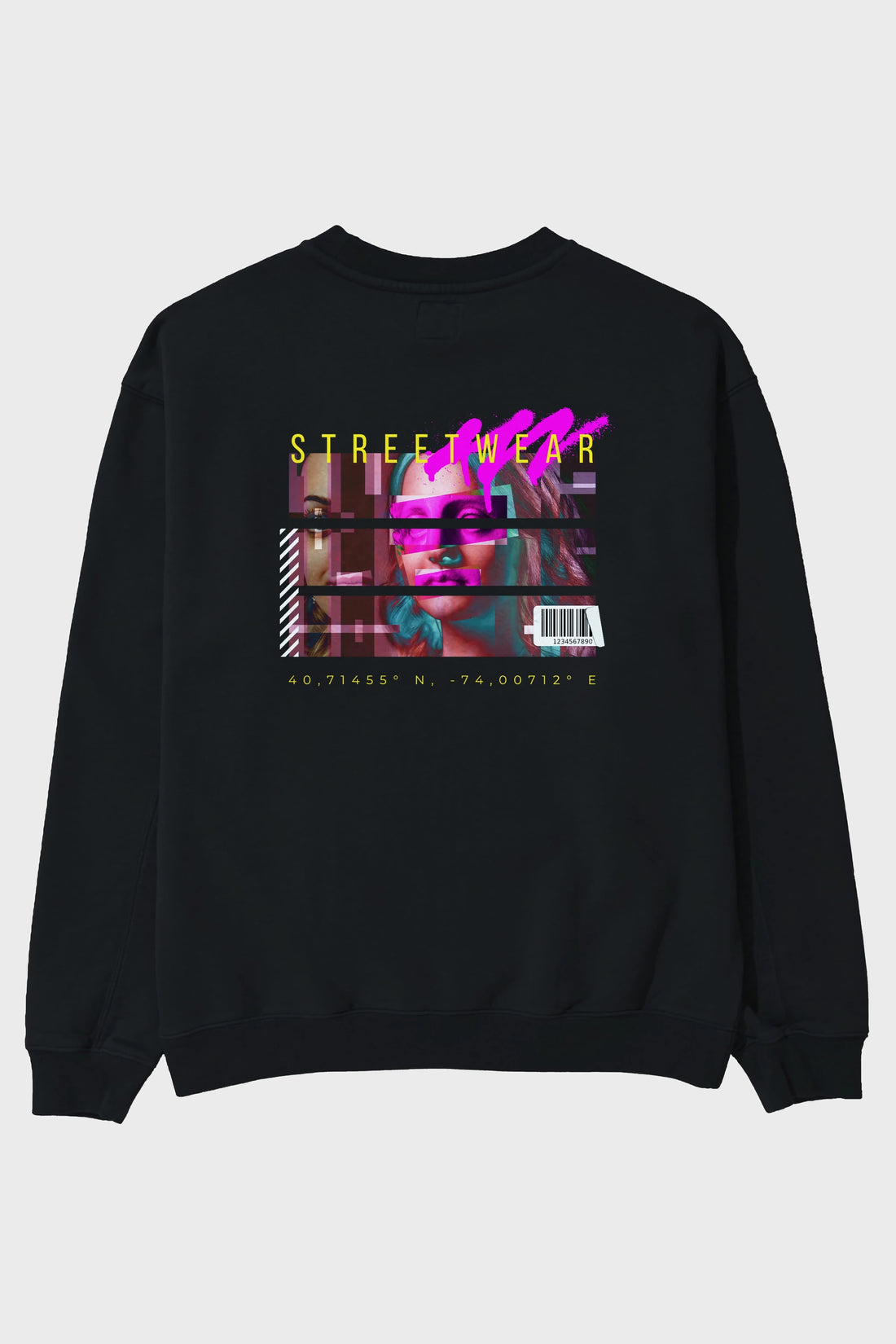 Futuristic Streetwear 2 Arka Baskılı Oversize Sweatshirt Erkek Kadın Unisex