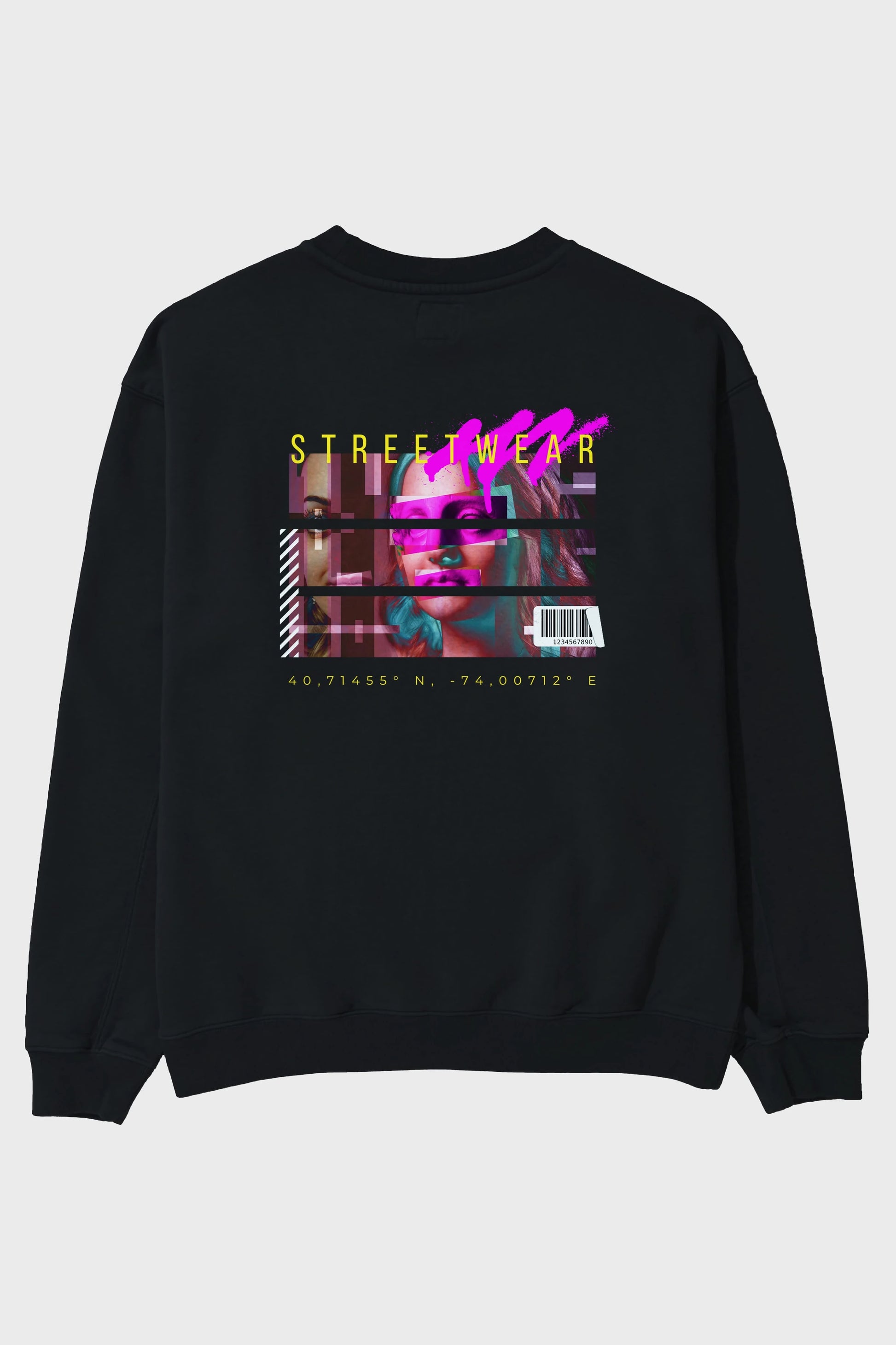 Futuristic Streetwear 2 Arka Baskılı Oversize Sweatshirt Erkek Kadın Unisex