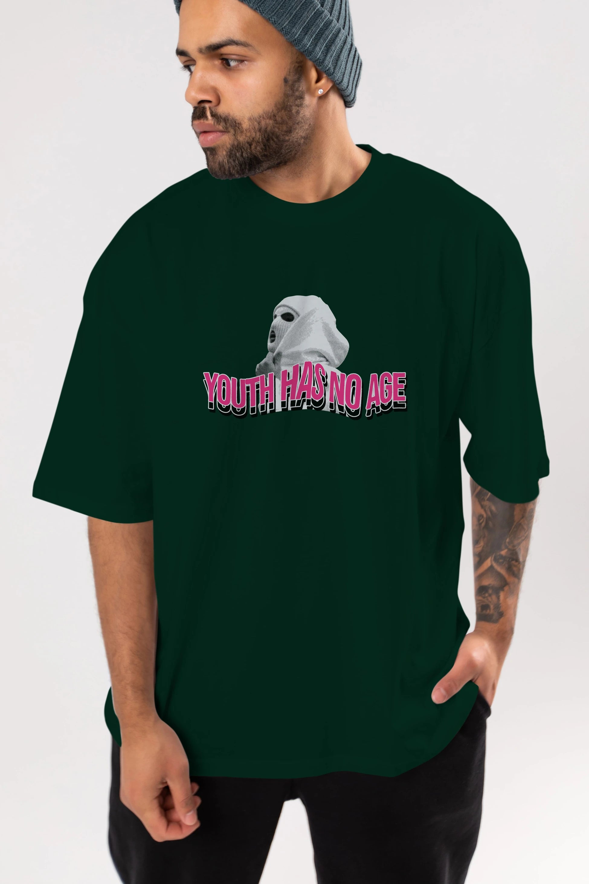 Youth Has No Age Ön Baskılı Oversize t-shirt Erkek Kadın Unisex