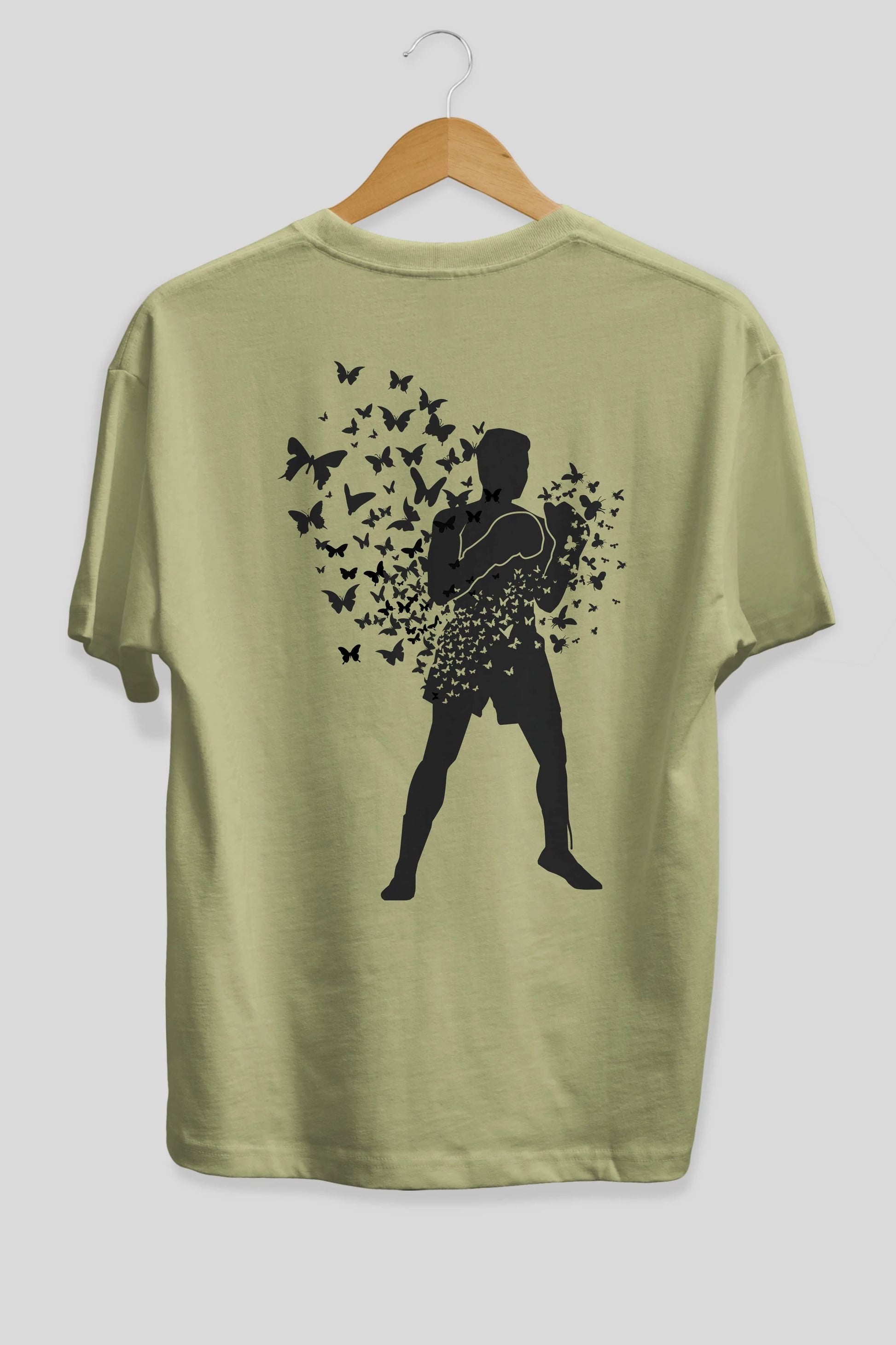 Float Like Butterfly Sting Like Bee Arka Baskılı Oversize t-shirt %100 pamuk Erkek Kadın Unisex