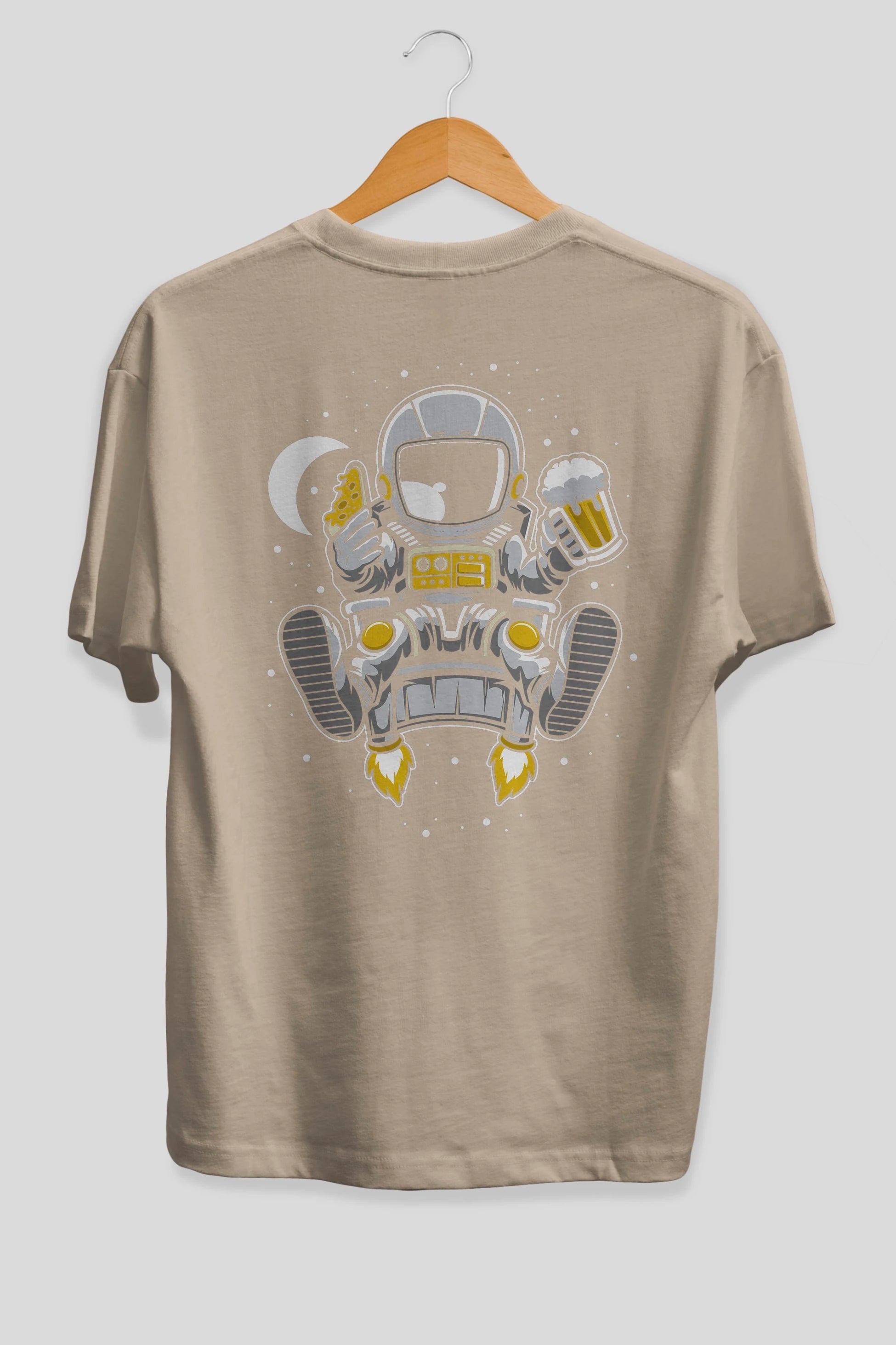 Astronaut Relax (2) Arka Baskılı Oversize t-shirt Erkek Kadın Unisex