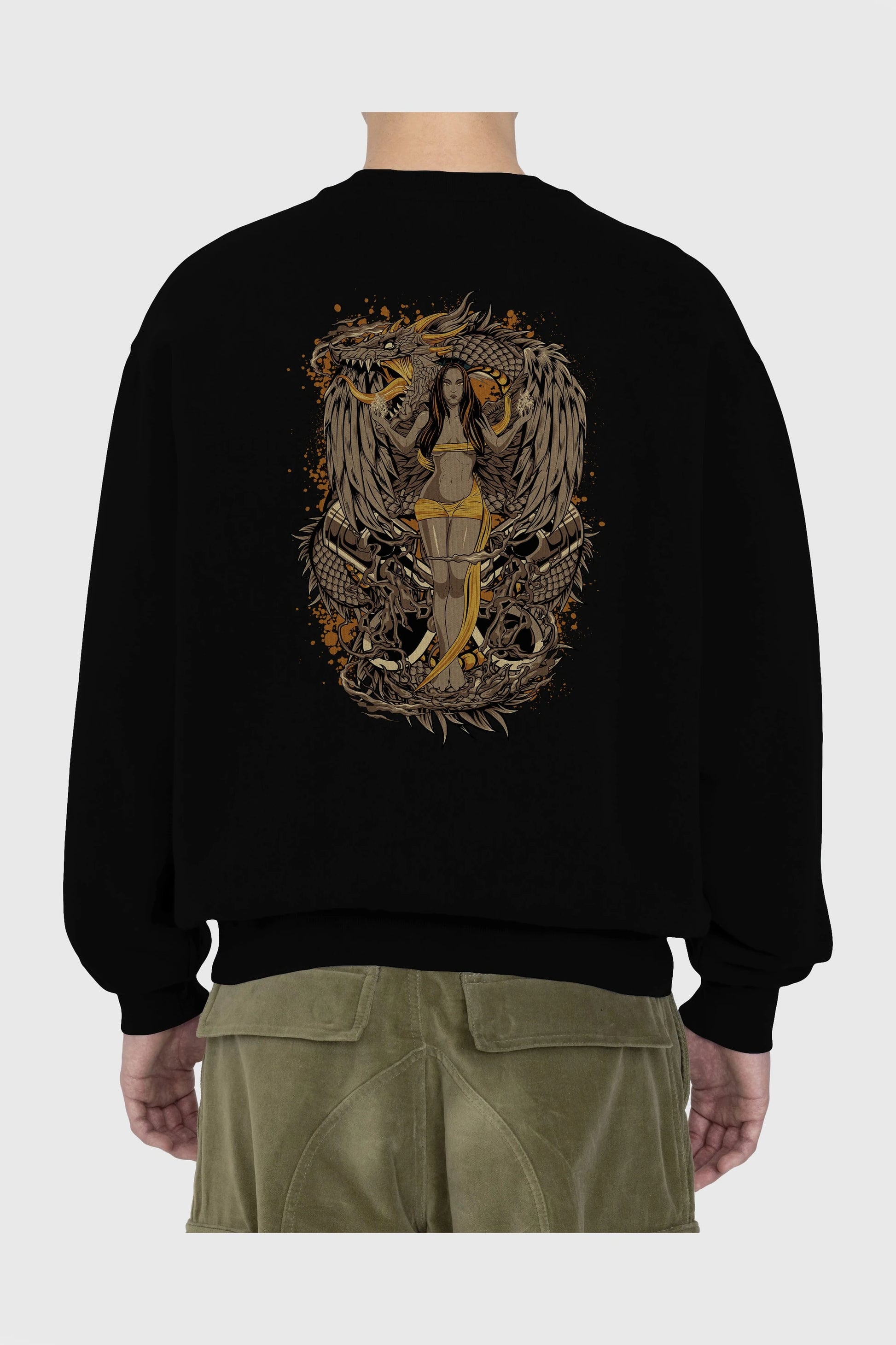 TRIBAL (3) Anime Arka Baskılı Oversize Sweatshirt Erkek Kadın Unisex