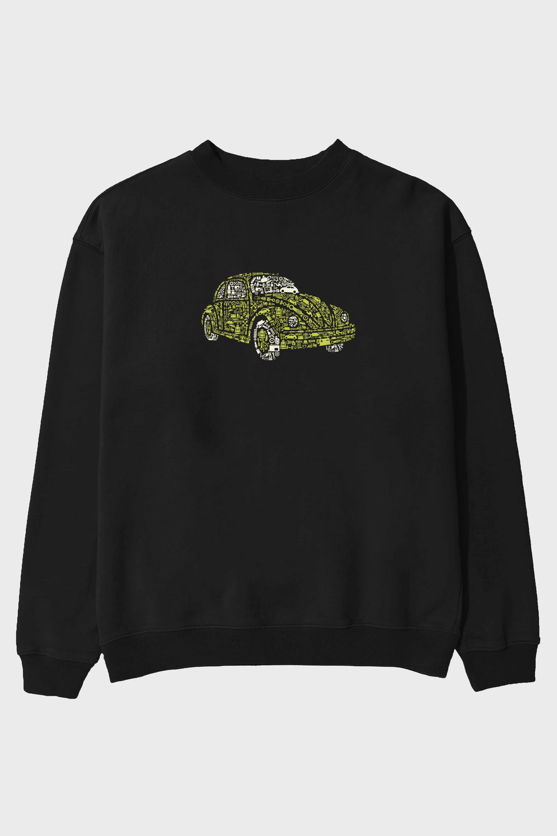 Beetle Ön Baskılı Oversize Sweatshirt Erkek Kadın Unisex