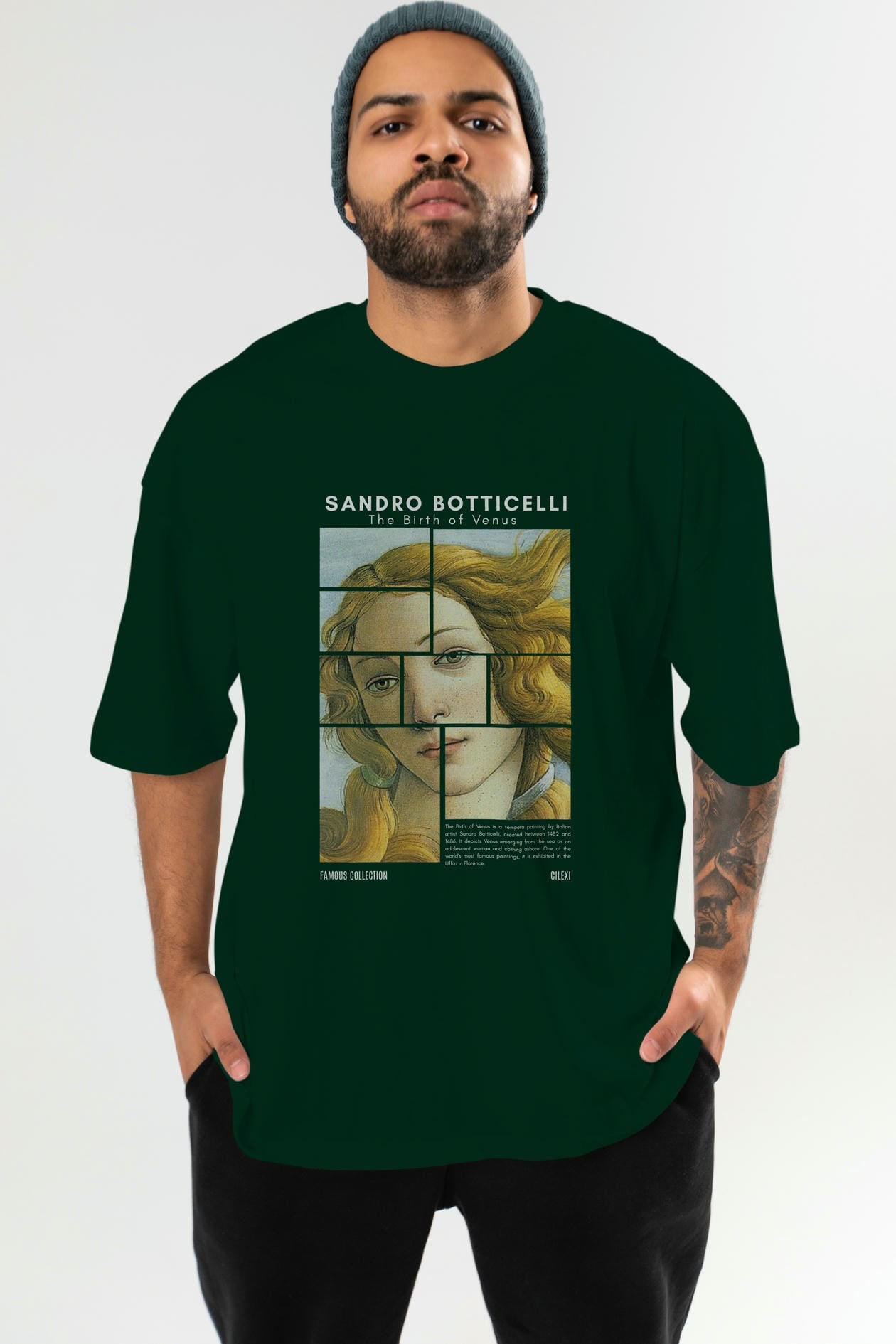 Sandro Botticelli ön Baskılı Oversize t-shirt Erkek Kadın Bisiklet Yaka Pamuk tişort