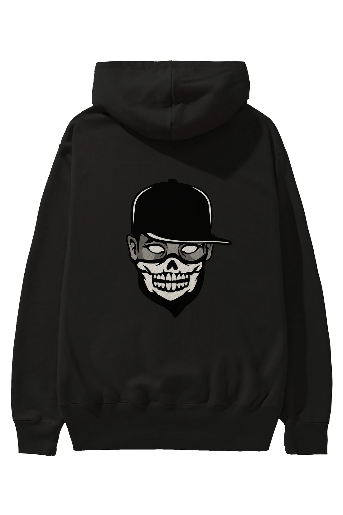 Skull Mask Arka Baskılı Hoodie Oversize Kapüşonlu Sweatshirt Erkek Kadın Unisex