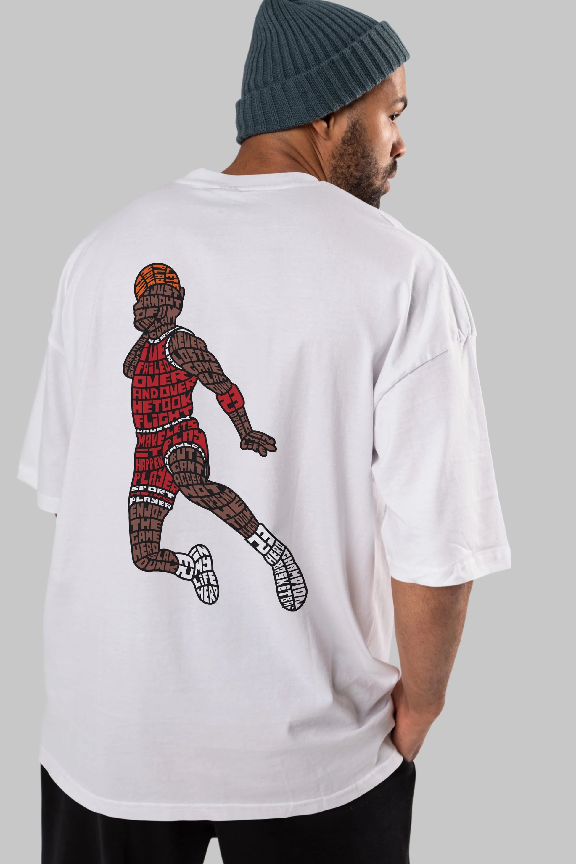 Slamdunk Arka Baskılı Oversize t-shirt %100 pamuk Erkek Kadın Unisex