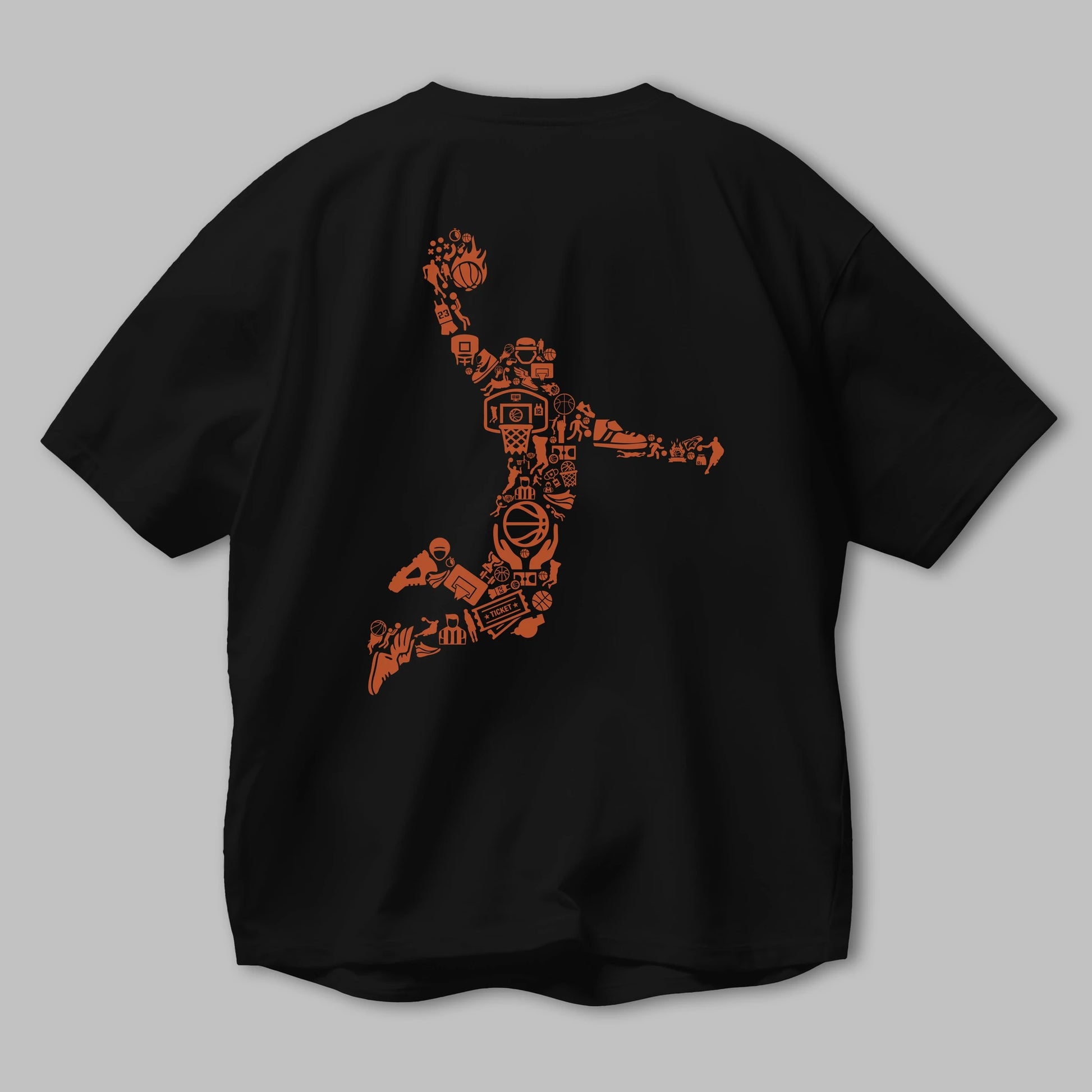 Basketball Player Arka Baskılı Oversize t-shirt %100 pamuk Erkek Kadın Unisex