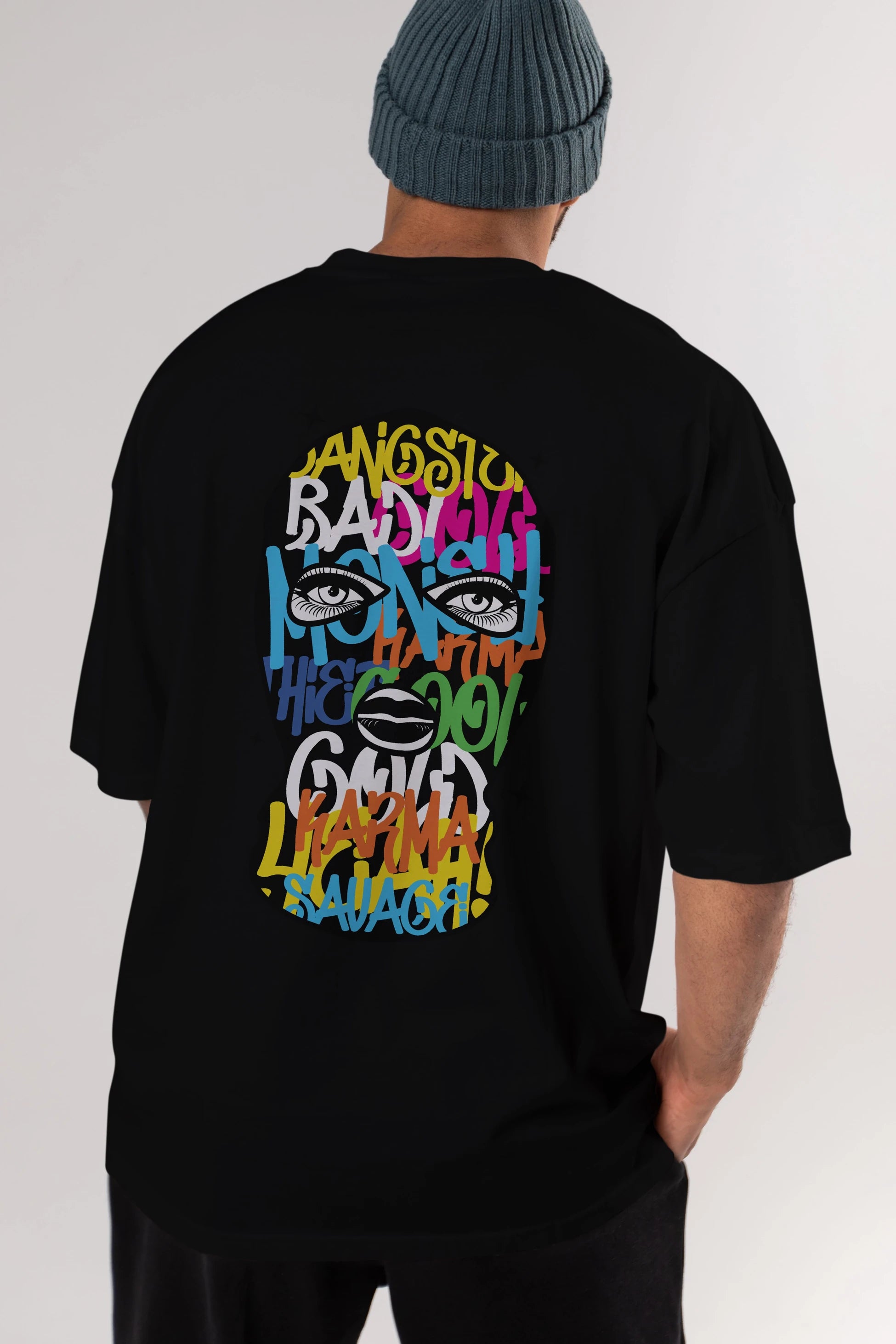 Karma Savage Arka Baskılı Oversize t-shirt Erkek Kadın Unisex